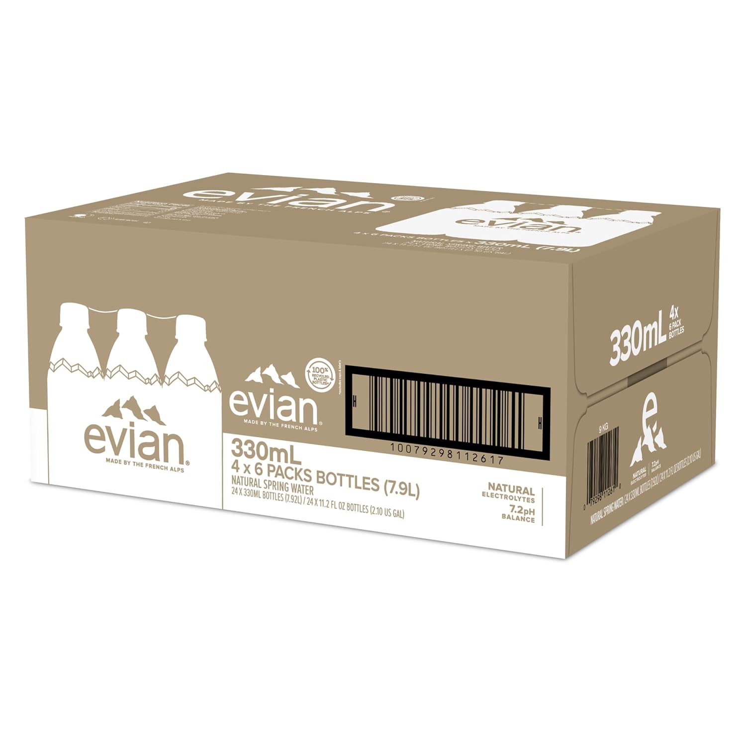 evian Natural Spring Water, PH Balanced with Natural Electrolytes, 16.9fl oz./500mL Bottles (pack of 24)