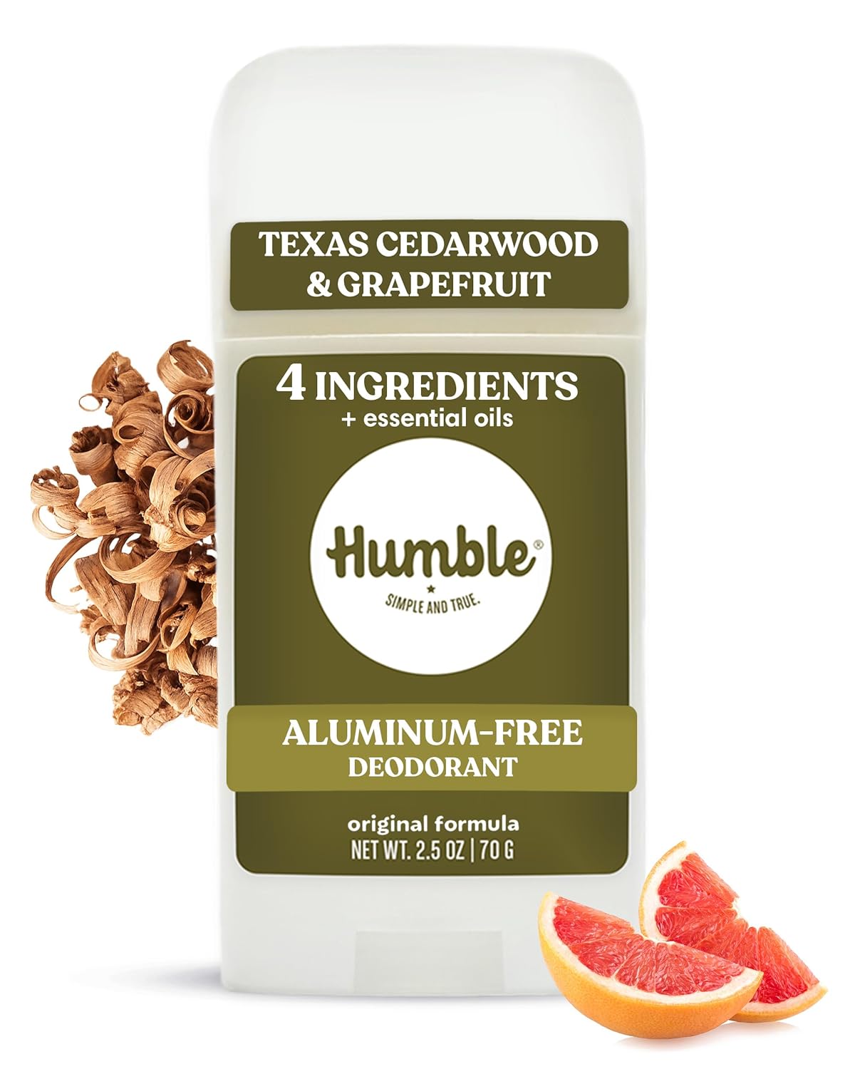 Humble Aluminum-Free Deodorant, Simply Unscented - 1 Pack | Baking Soda-Free, Clean, Fresh, Natural, Essential Oils, Sensitive Skin, Long-Lasting Odor Control, Cruelty-Free, Men & Women