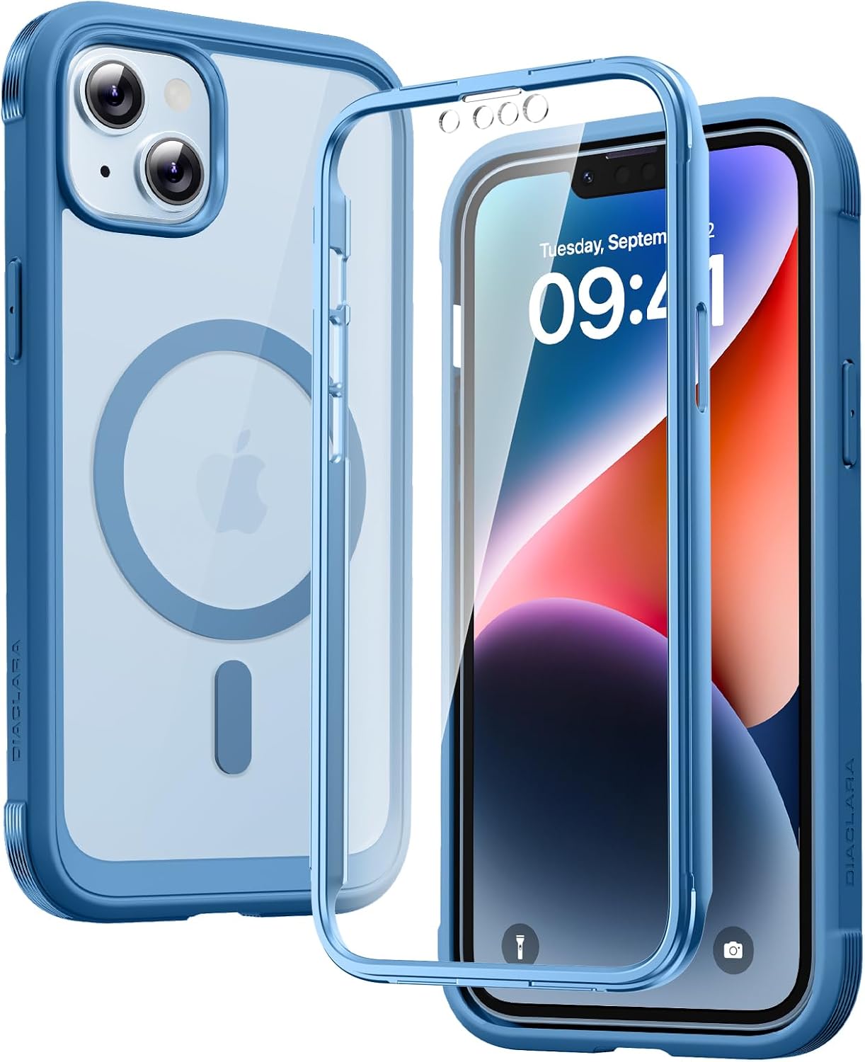 Diaclara Designed for iPhone 12 Mini Case, Full Body Rugged with Built-in Touch Sensitive Anti-Scratch Screen Protector