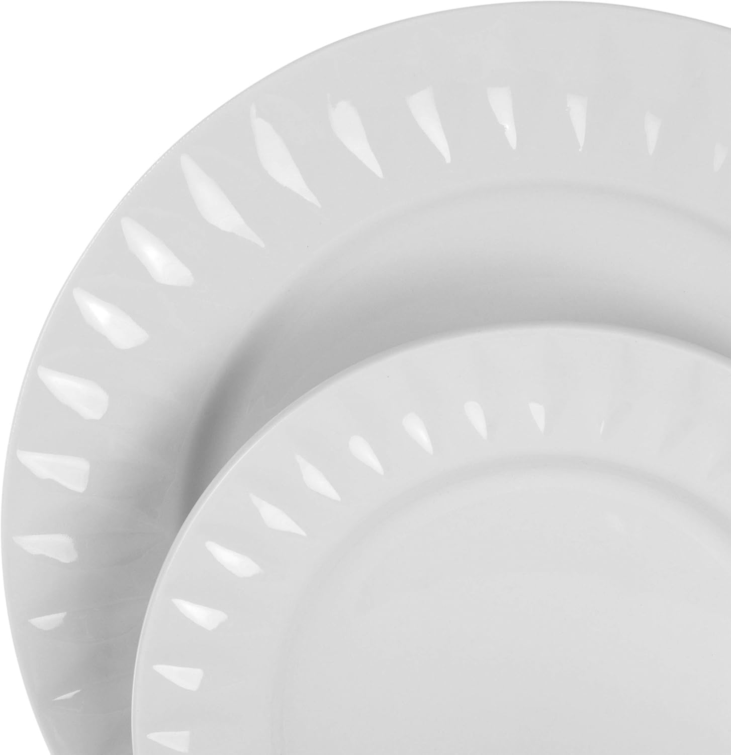 Elama White Porcelain Dish Dinnerware Set, 18 Piece, Newman