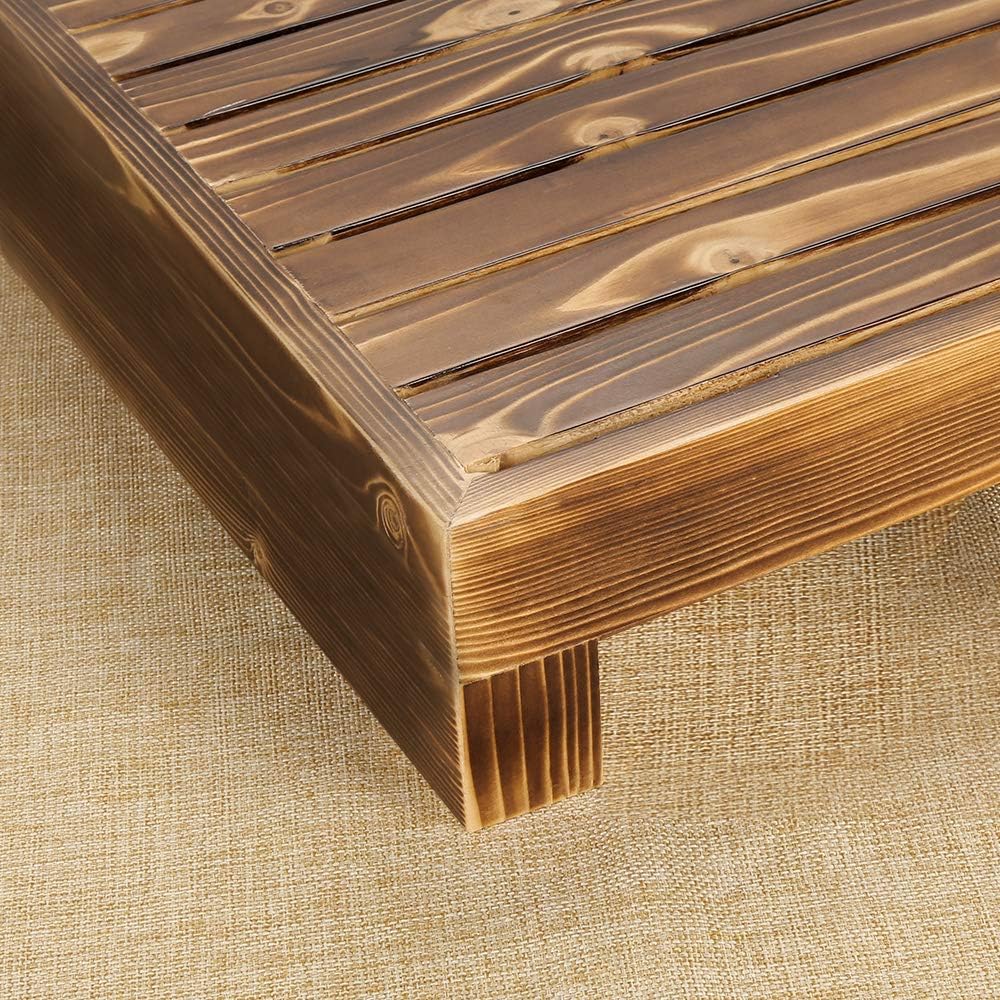 URFORESTIC Solid Wood Indoor/Outdoor 3 1/2" High Riser Step - Non-Slip All Weather Top & Feet Mobility Assistance