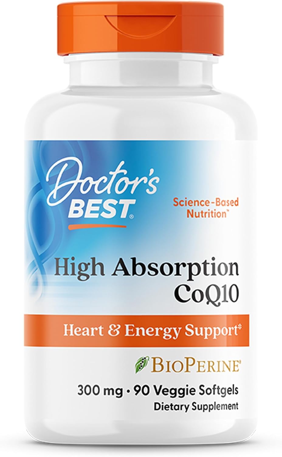Doctor's Best High Absorption CoQ10 200mg with BioPerine Supplement - Coenzyme Q10 Caps for Heart Health & Antioxidant Support, CoQ10 200 mg for Women & Men, Non GMO - 60 Veg Capsules