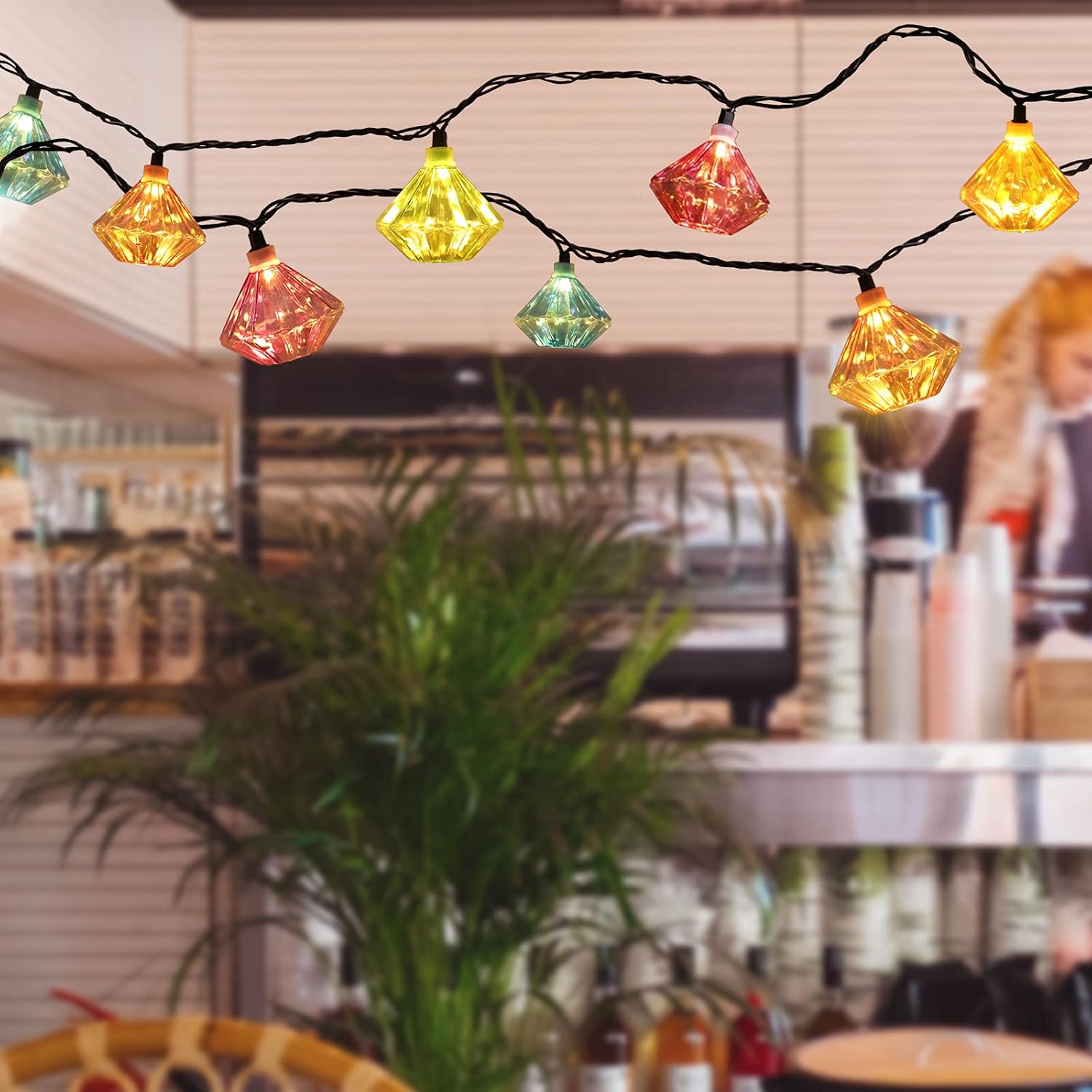 Vigdur Pineapple String Lights, 10FT Multicolor Patio Lights Outdoor