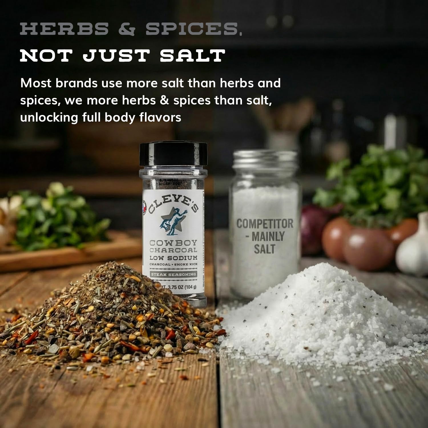 Cleve's Gourmet, Steak Seasoning for Grilling & Cooking, Steak Rub with Smoky Charred Flavor, Prime Rib Seasoning & Beef Seasoning, (Small, Cowboy Charcoal Steak Seasoning)