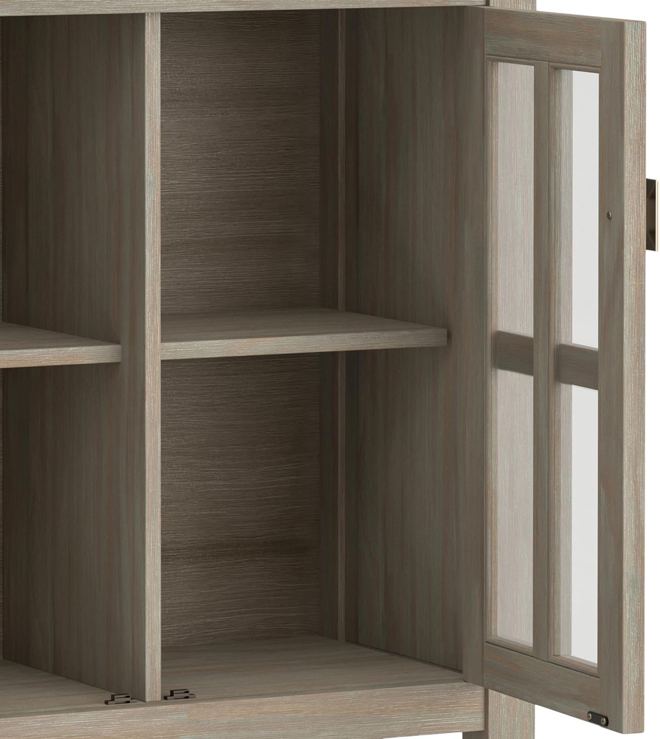 SIMPLIHOME Artisan 30" Wide Solid Wood Cabinet in Russet Brown
