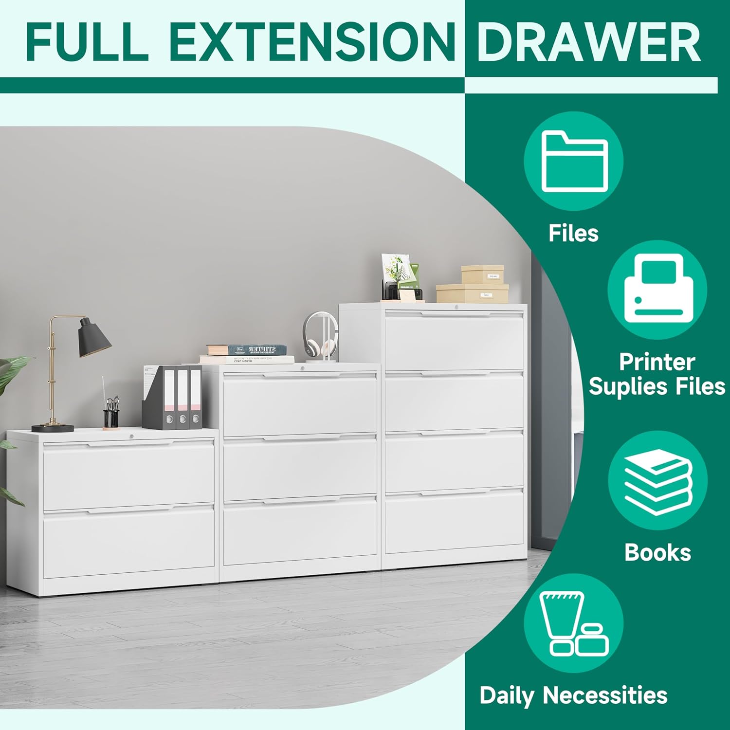 3 Drawer File Cabinet with Lock,Vertical Filing Cabinets for Home Office,Heavy Duty Metal File Cabinet for Hanging A4/Letter/Legal Size File,Vertical File Cabinet 15" W X 17.8" D X 38.3" H-Black