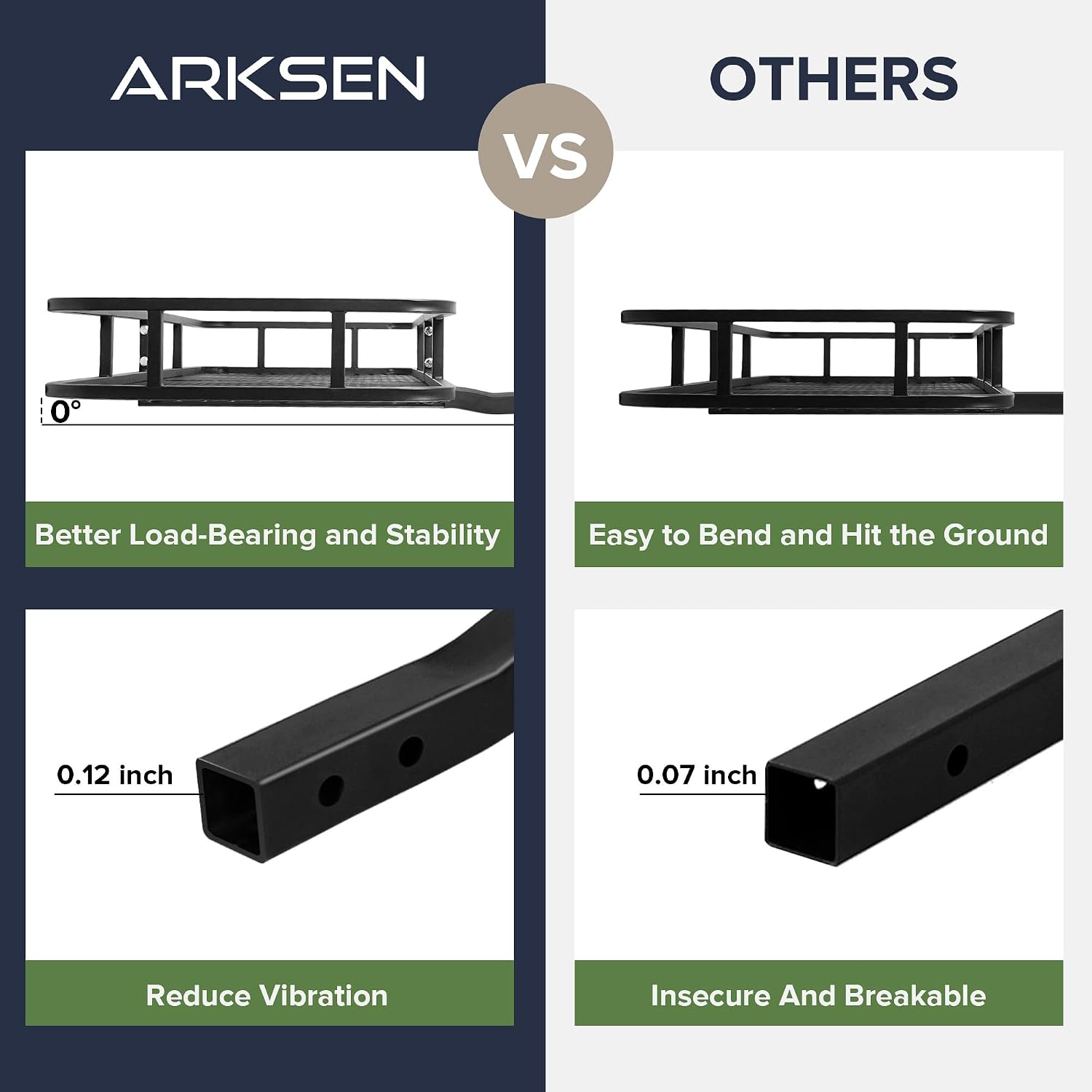 ARKSEN 60" x 23" x 5.5" Hitch Cargo Carrier, 500 Lbs Capacity Luggage Rack