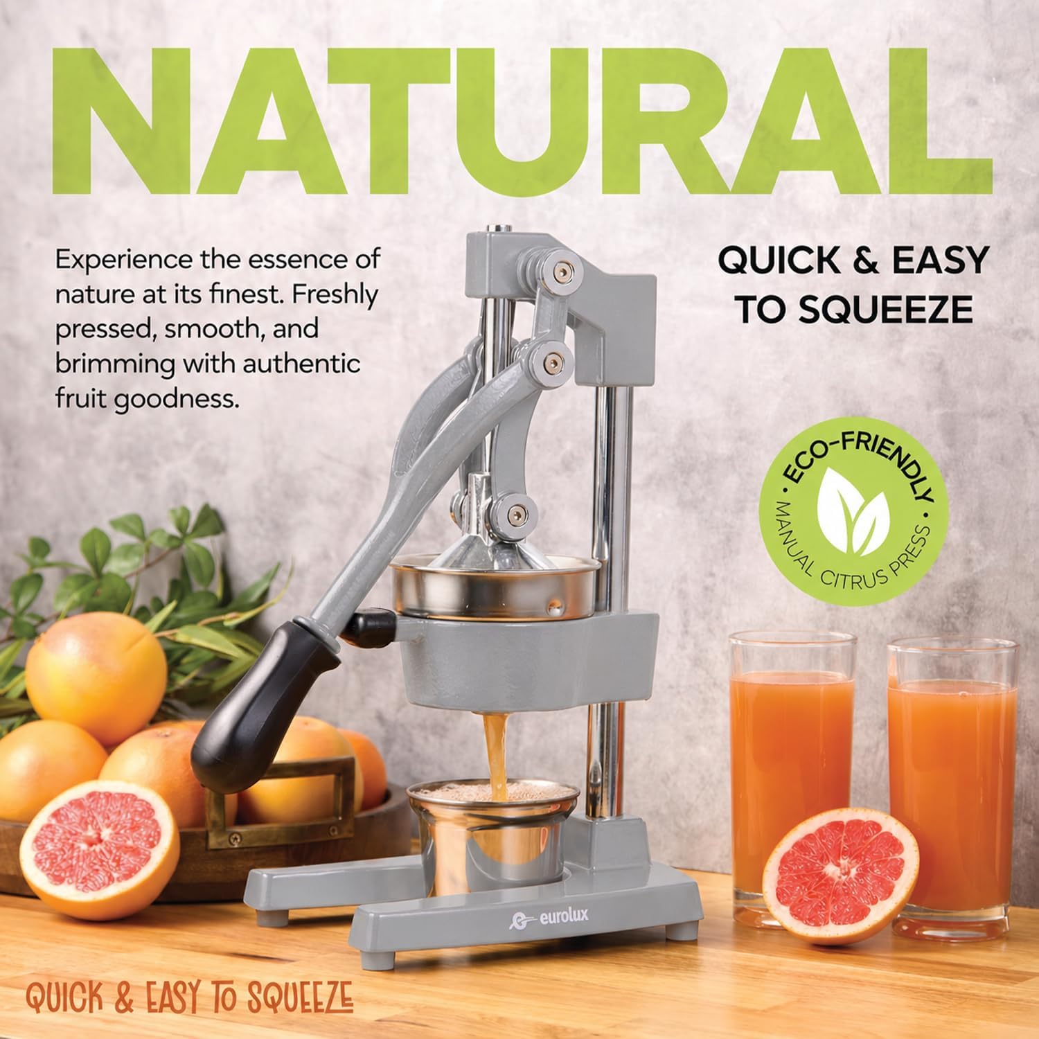 Eurolux Ultra-Premium Cast Iron Juicer | Extra-Large, Heavy Duty, Commercial Grade