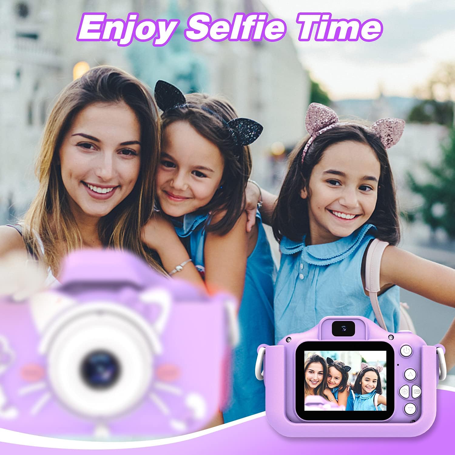 Goopow Kids Camera Toys for 3-8 Year Old Girls Boys,Children Digital Video Camcorder Camera with Cartoon Soft Cover, Best Chritmas Birthday Festival Gift for Kids