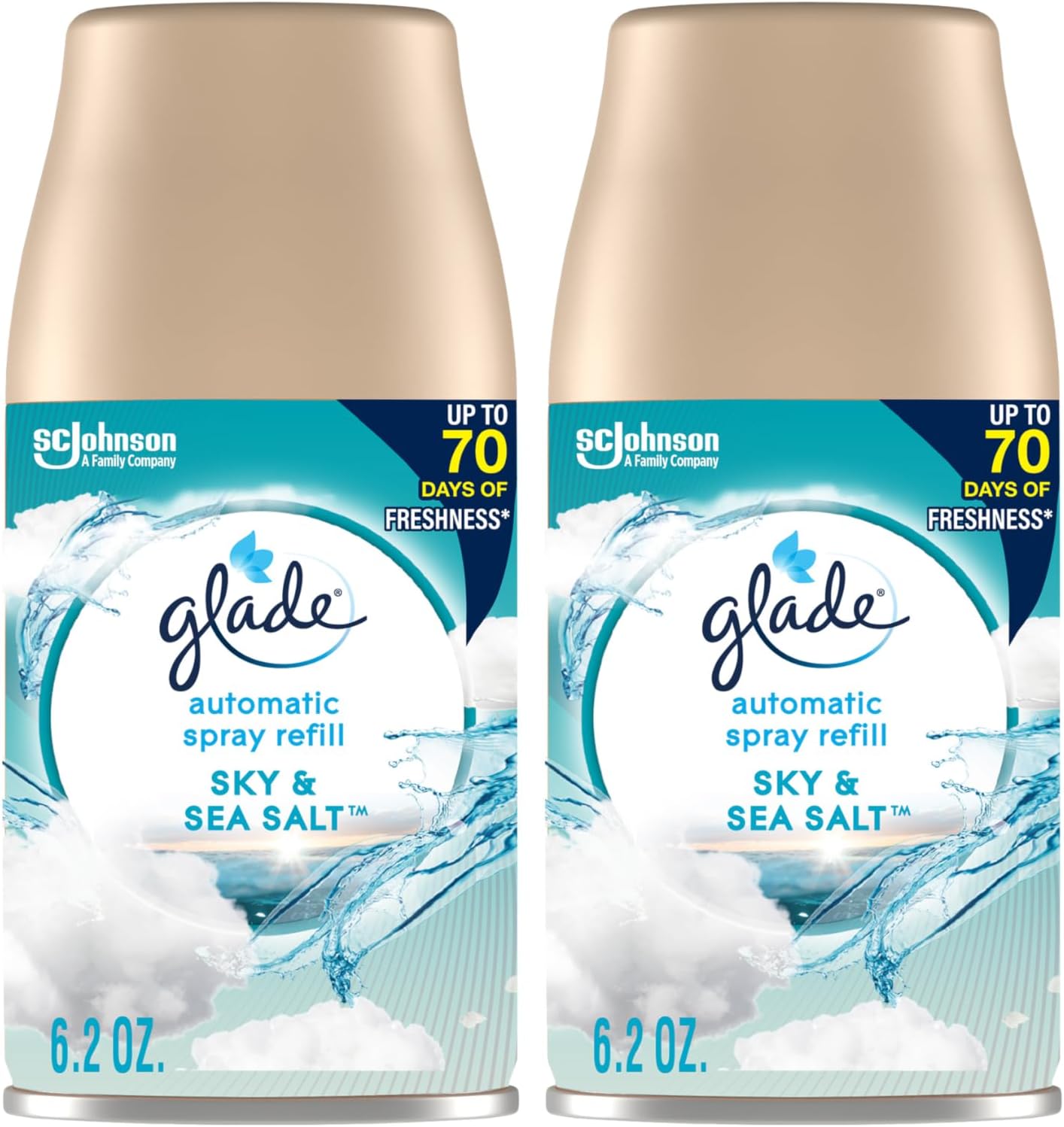 Glade Automatic Spray Air Freshener Refill, Scented Air Freshener for Home and Bathroom, Clean Linen, 6.2 Oz, 2 Count