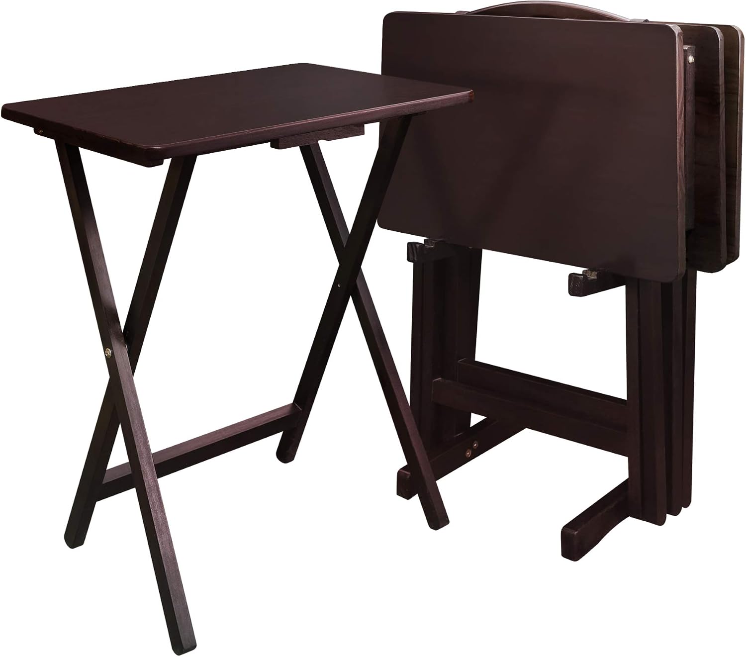 Casual Home 5 Piece Tray Table Set, Espresso