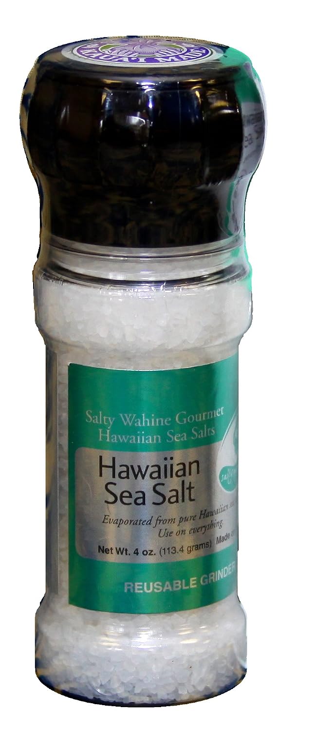 Salty Wahine Gourmet Hawaiian Sea Salts, Hawaiian Sea Salt and Rainbow Peppercorns, 4 Ounce