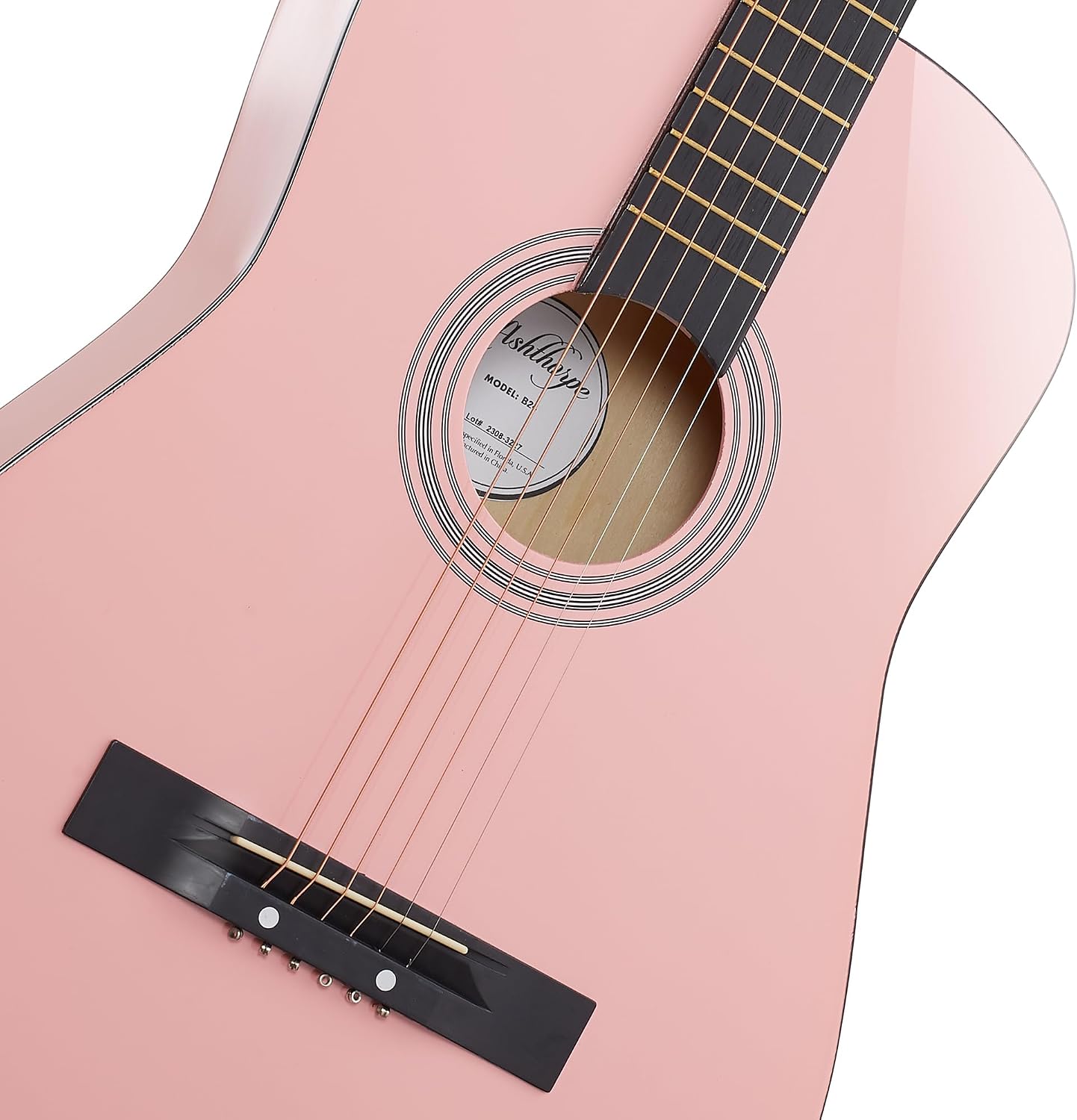 Ashthorpe 38-inch Beginner Acoustic Guitar (Red), Starter Kit with Gig Bag, Extra Strings, Strap, Picks, and Lessons