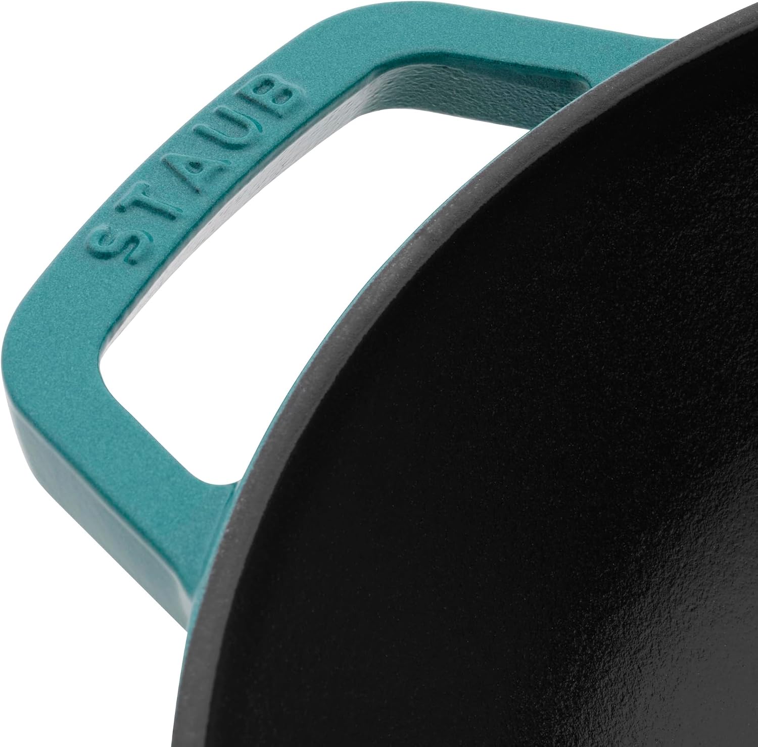 Staub Cast Iron Perfect Pan, Wok, Dutch Oven, 4.5-quart, serves 4-5, Made in France, Dark Blue