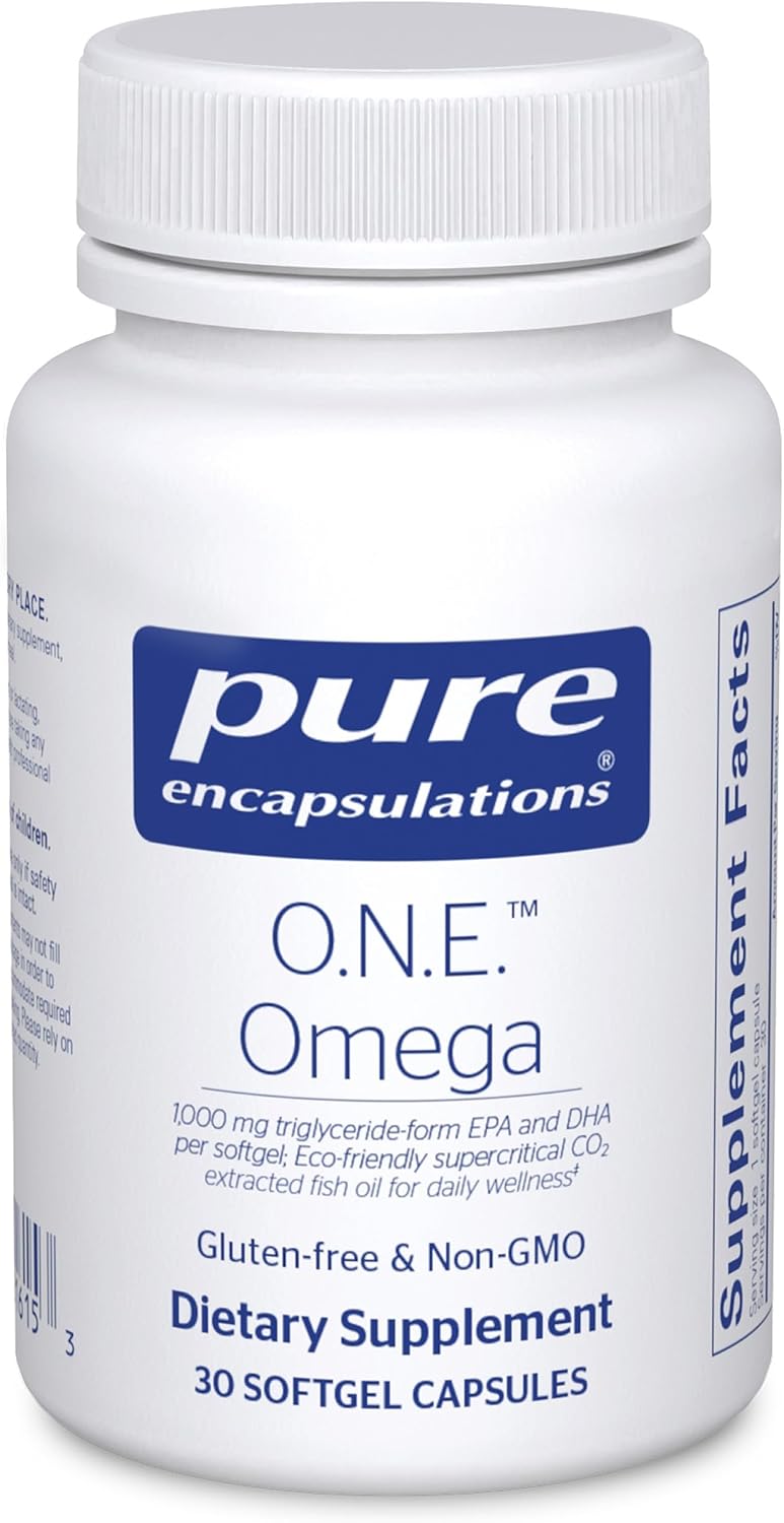 Pure Encapsulations O.N.E. Omega - Fish Oil Supplement for Heart Health, Joints, Skin, Eyes, and Cognition* - Fish Oil Concentrate with EPA and DHA - 60 Softgel Capsules | Fish Oil Supplement for Heart Health, Joints, Skin, and Cognition*, Omega-3 Acids