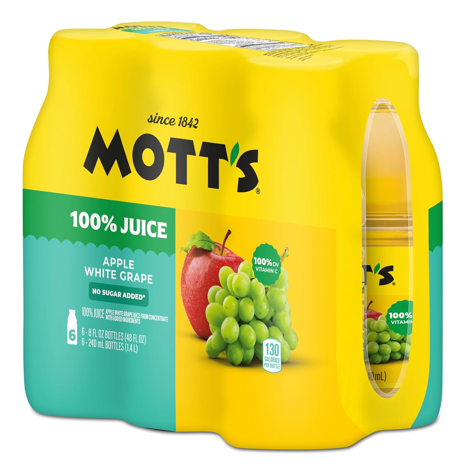 Mott's 100% Original Apple Juice, 64 Fl Oz Bottle (Pack Of 8), 2 Servings Of Fruit Per Cup, 100% Fruit Juice, Gluten-free, Caffeine-free, Kosher, And Contains No Artificial Colors Or Sweeteners