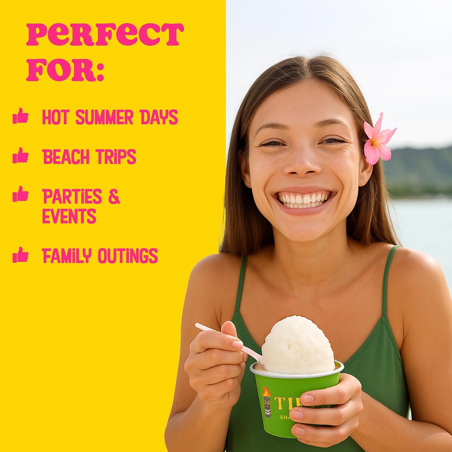 Tiki's Shave Ice Syrup Concentrate for Snow Cones & Shaved Ice - Natural Syrup for Beverages & Desserts - Ideal for Snow Cone