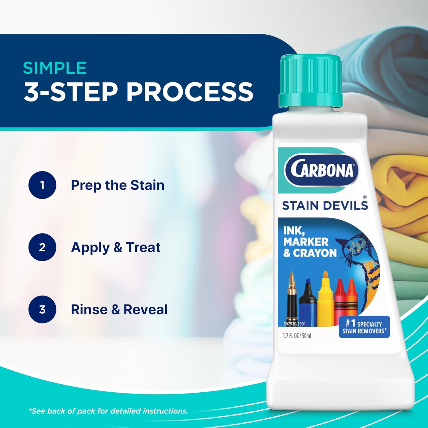 Carbona Liquid Stain Devil Food Clean Up Combo Set | Spot Stain Remover for Clothes