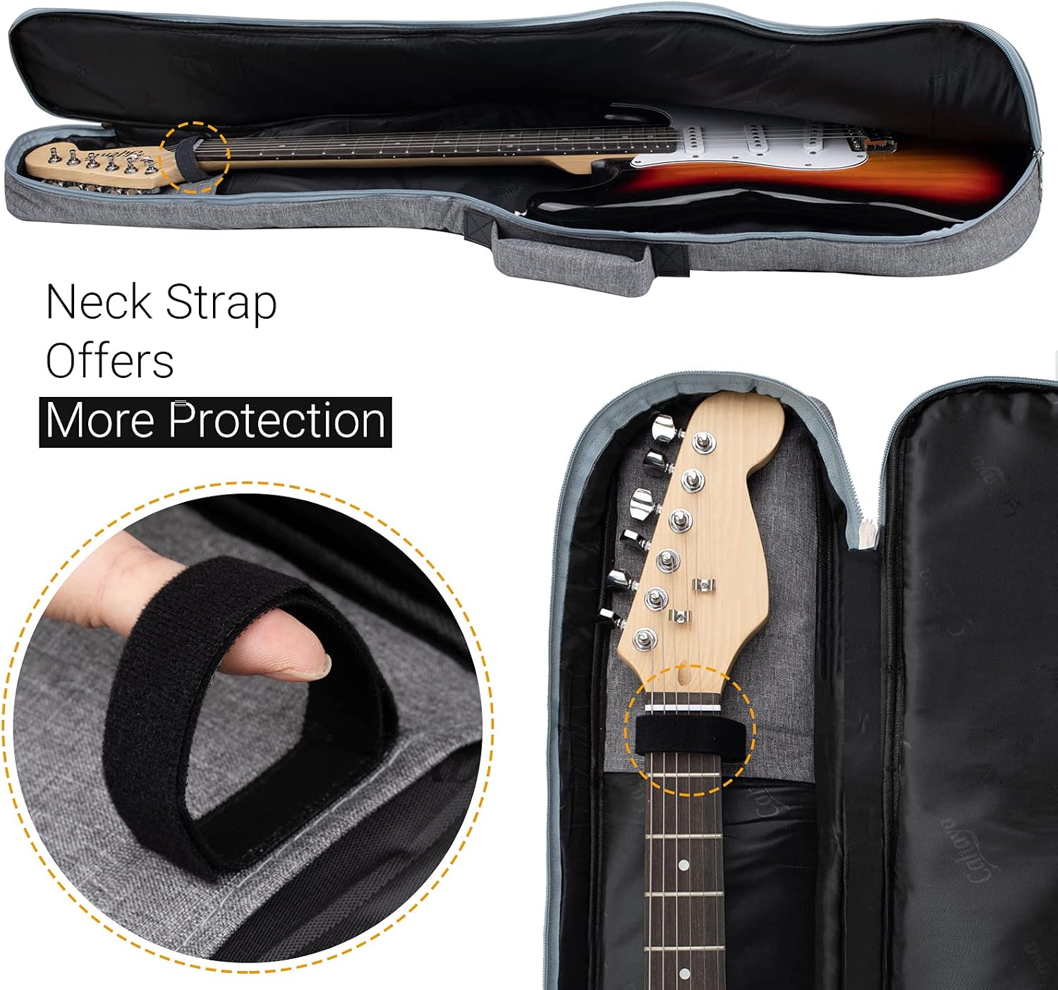 CAHAYA Electric Guitar Bag Padded Electric Guitar Gig Bag Case 0.35in Padding Dual Adjustable Shoulder Strap Electric Guitar Case CY0175 | 0.35in