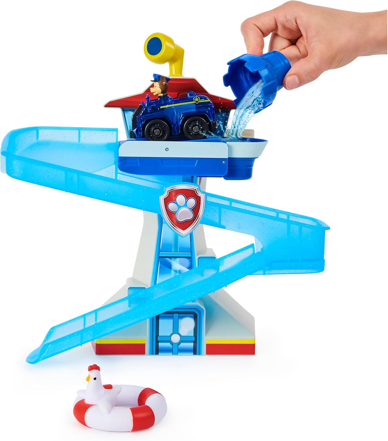 Paw Patrol Adventure Bay Bath Playset with Light-Up Chase Vehicle