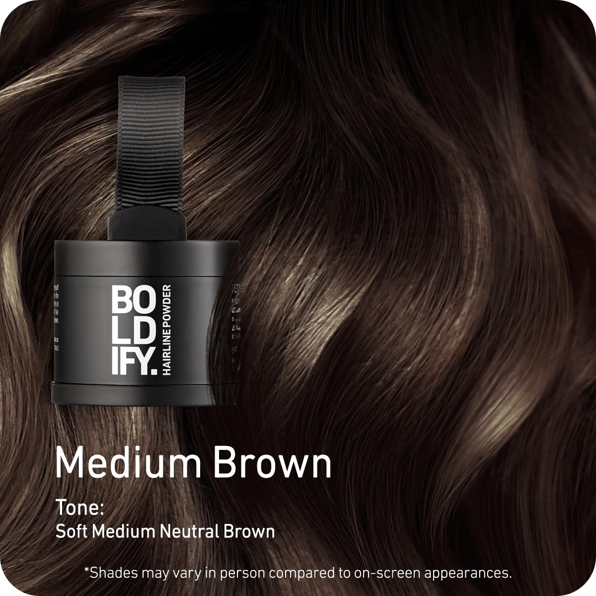 Boldify Hairline Powder, Root Touch Up Hair Color Dark Brown 4g