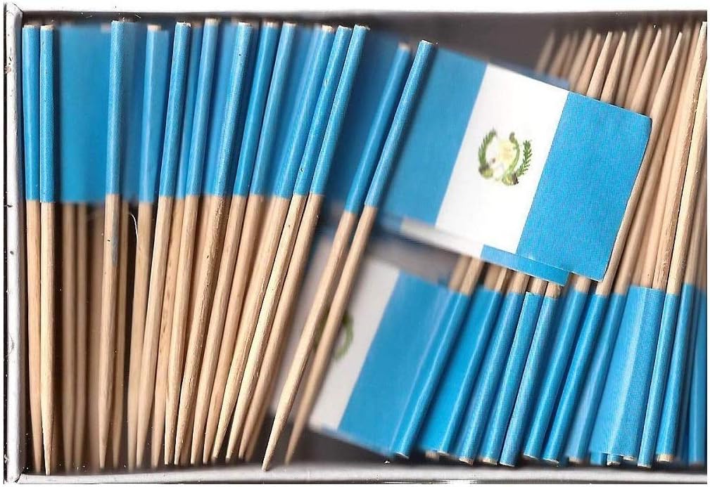 One Box of 100 Nicaragua Toothpick Flags, 100 Small Mini International Flag Cupcake Toothpicks or Cocktail Picks