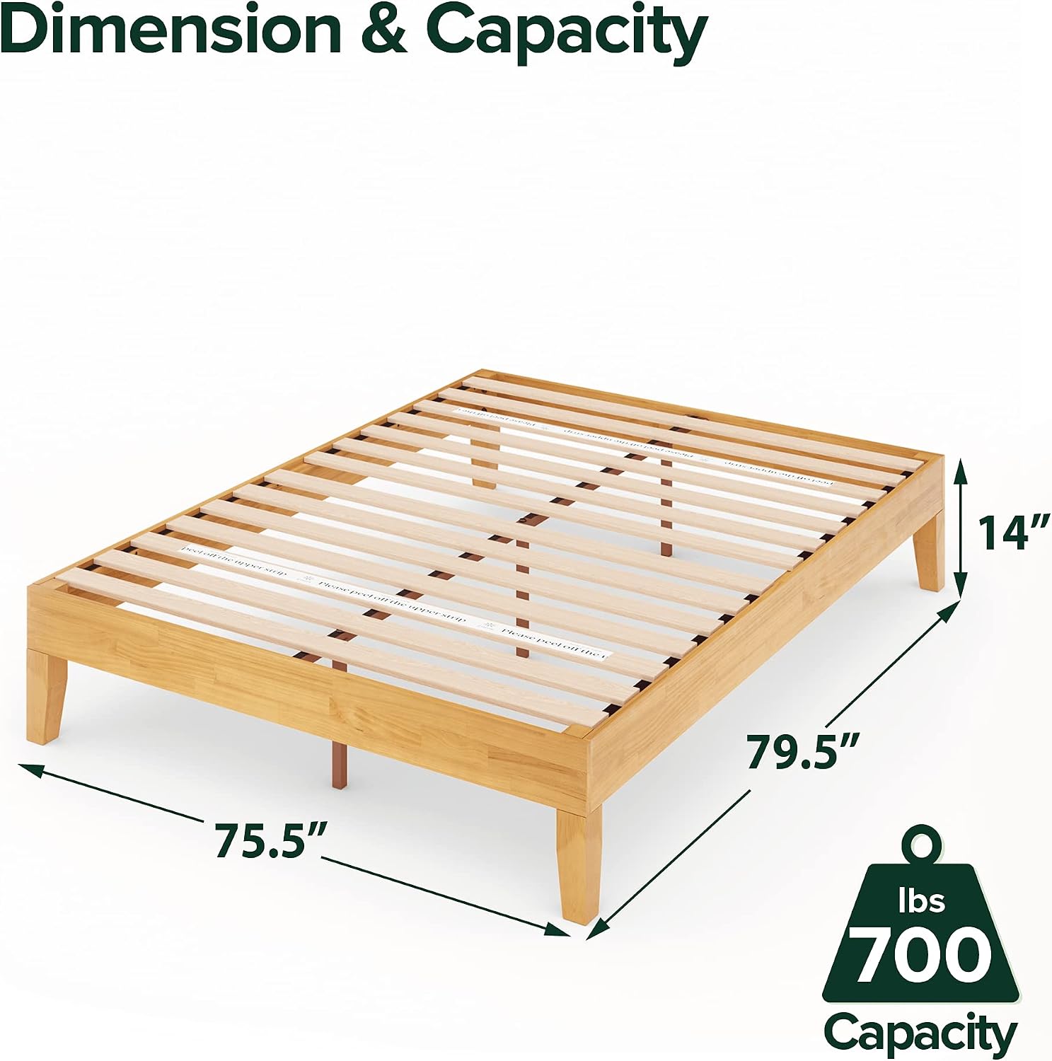 ZINUS Vivek Deluxe Wood Platform Bed Frame with Headboard, Wood Slat Support, No Box Spring Needed, Easy Assembly, Queen | Slatted Headboard, Wood Slat Support, No Box Spring Needed, Contemporary Design, Easy Assembly
