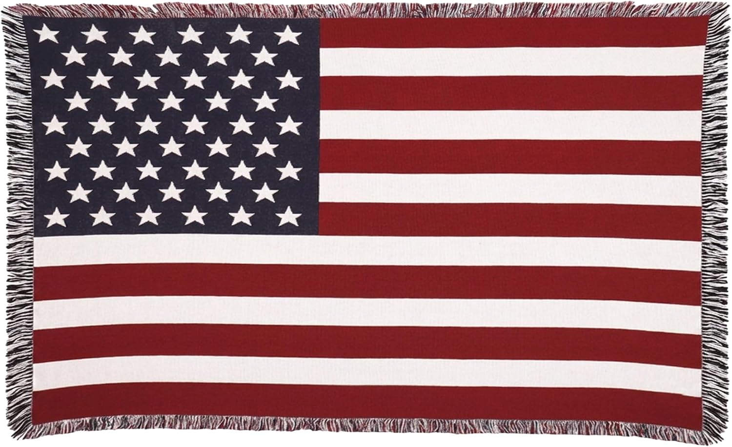 United States American Flag Blanket - Gift Soft Tapestry Throw Woven from Cotton - Made in The USA (69x48)