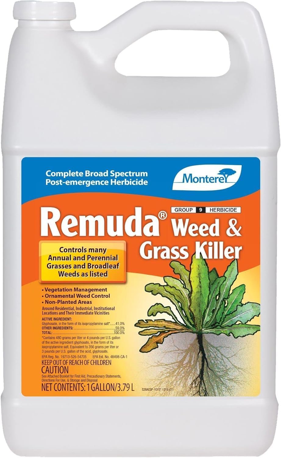 Monterey Remuda Weed & Grass Killer Complete Broad Spectrum Post-Emergence Herbicide - 1 Gallon Concentrate - Apply Using a Sprayer