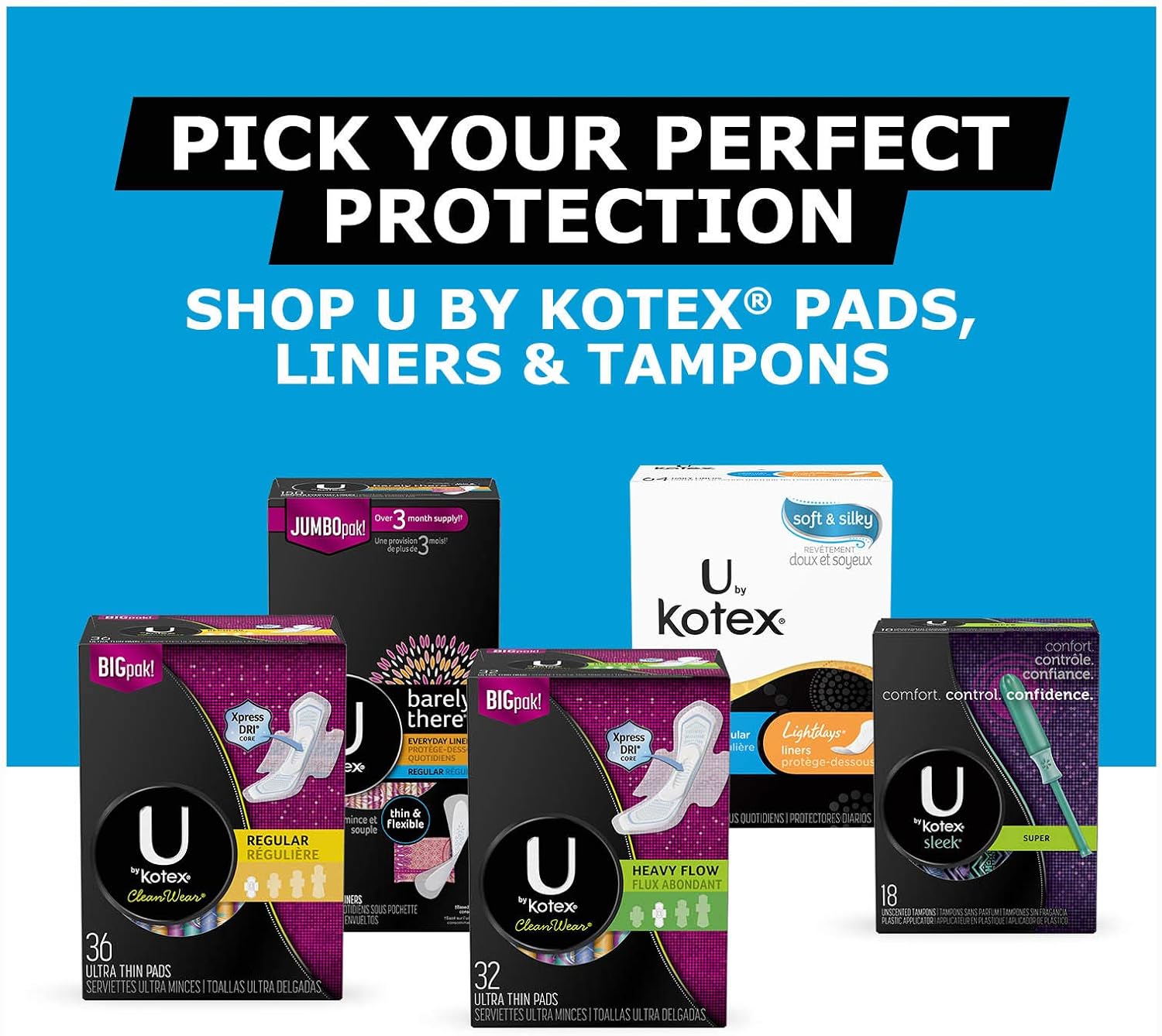 U by Kotex Barely There Thong Pantiliners 50 ea (Pack of 2)