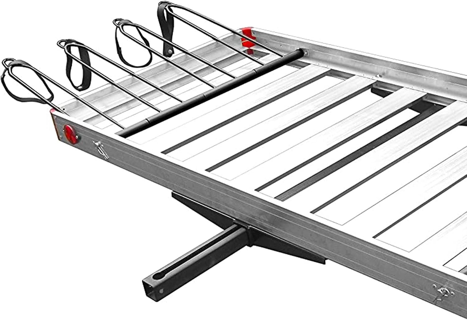 Truck Hitch Cargo Carrier - 500 lb Aluminum 2-in-1 Rack, Silver | Fits 2 in Receivers, Holds 4 Bicycles, 62 x 27 x 3 in Platform, Wheel Mount Design