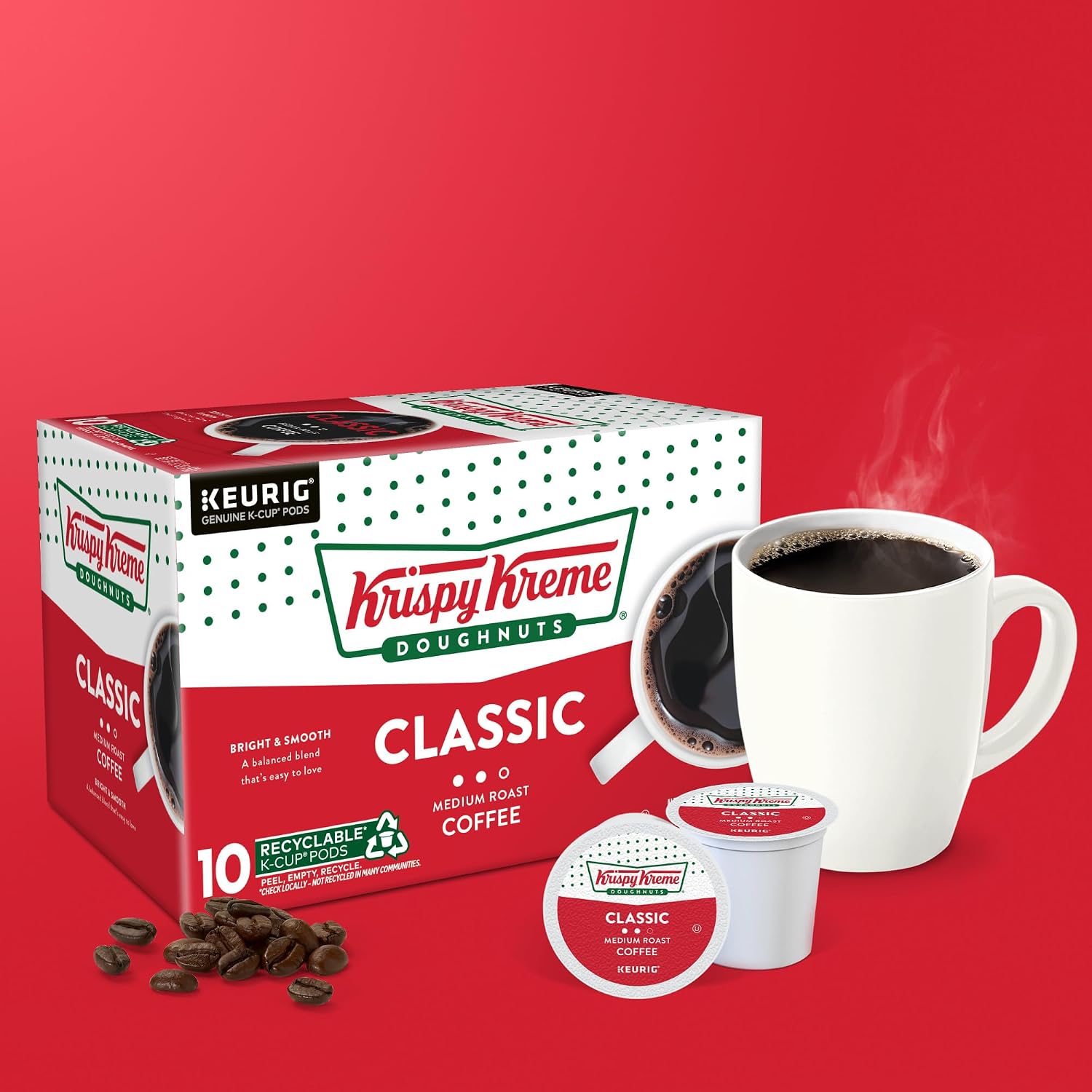 Krispy Kreme Classic Coffee, Keurig Single Serve K-Cup Pods, Medium Roast, 96 Count