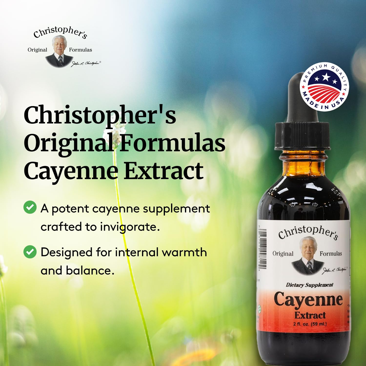Christopher's Original Formulas Cayenne Extract - 2 fl oz Liquid | Premium Herbal Supplement for Wellness