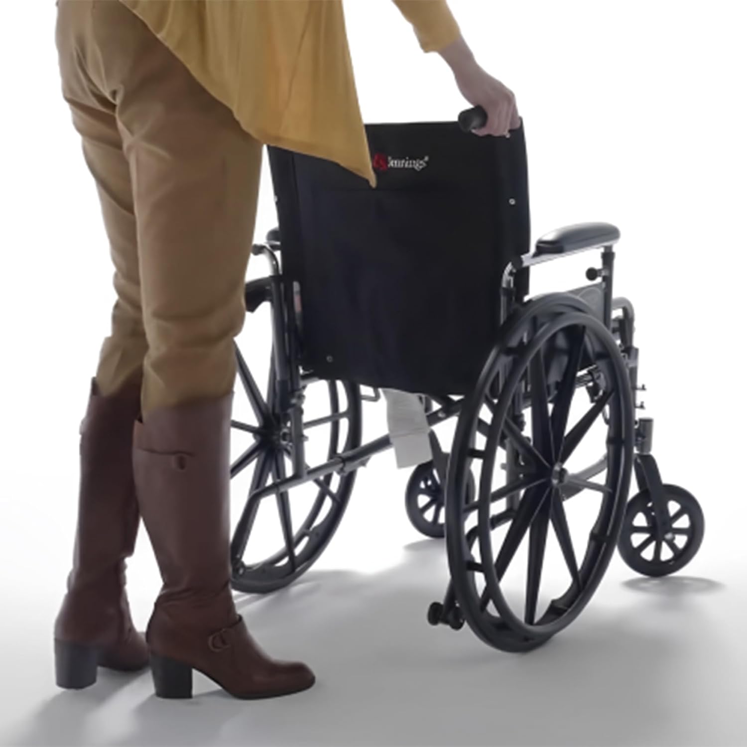 Everest & Jennings Bariatric Transport Wheelchair – Extra-Wide Folding Transit Chair with 24” Seat for Adults & Seniors