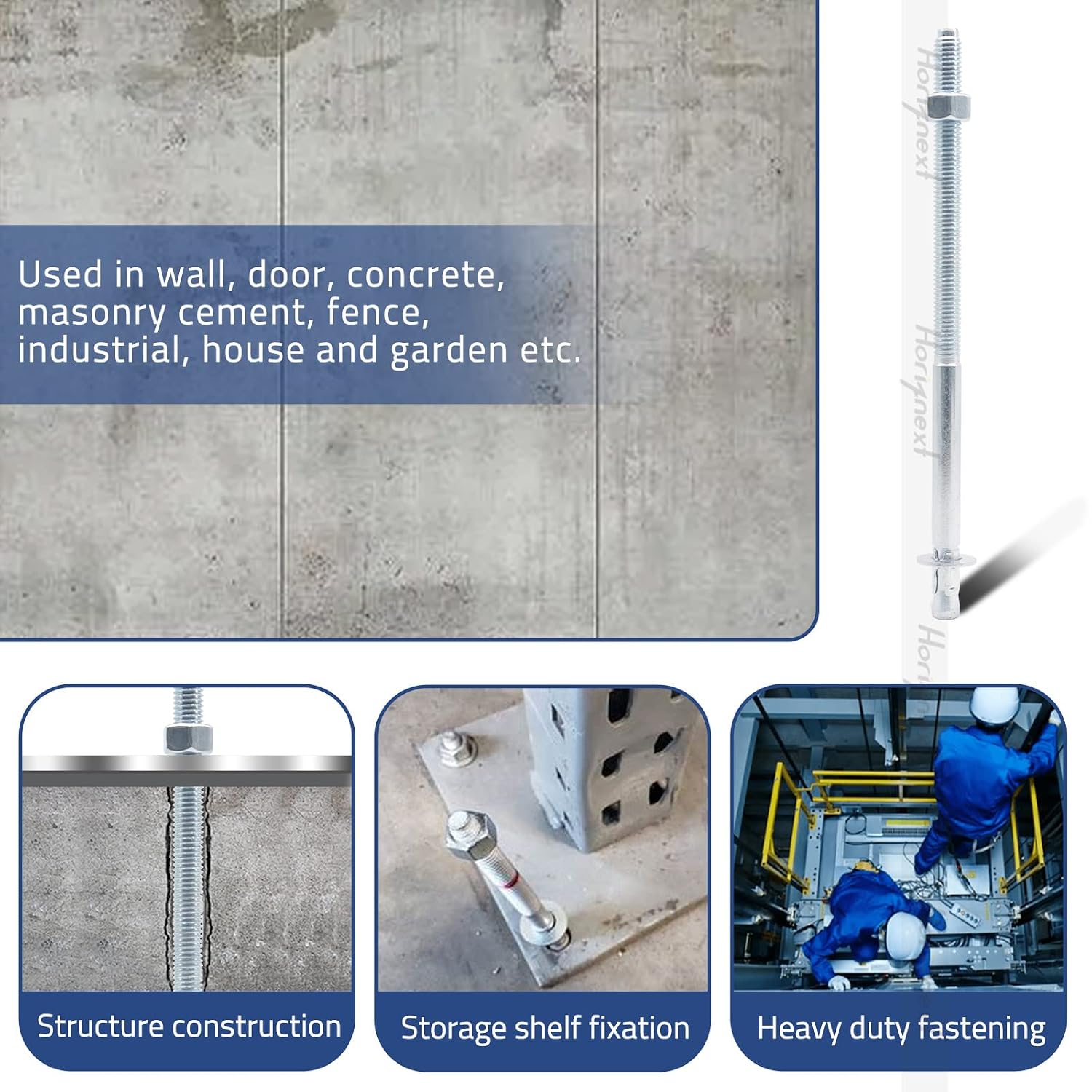 3/8 Concrete Anchors, Concrete Wall Anchors, Metal Wedge Bolts
