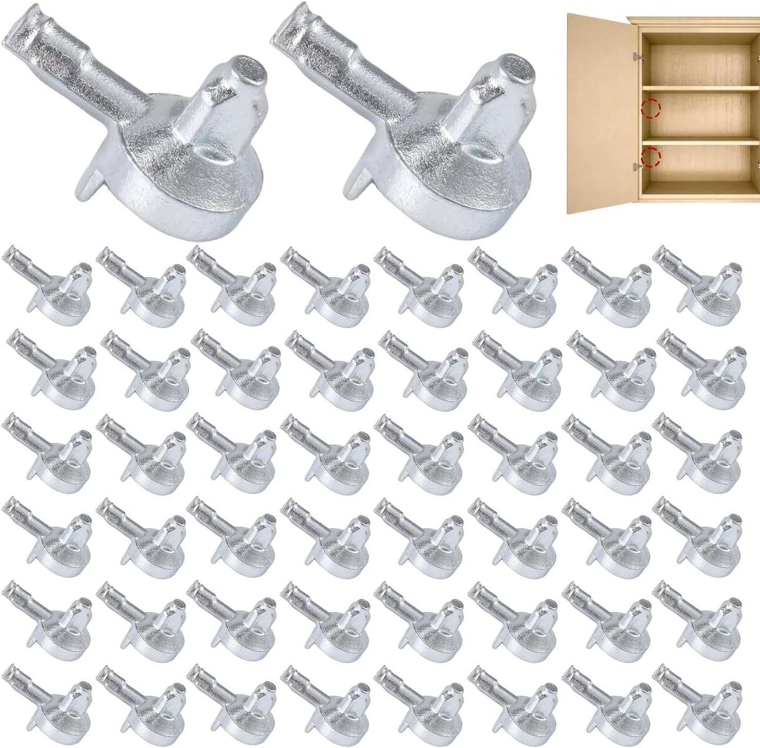 50pcs Shelf Pegs Compatible with IKEA Billy Bookcase (Part 131372) | Alloy, Shelf Tablette Support Pins, Cabinet Pegs