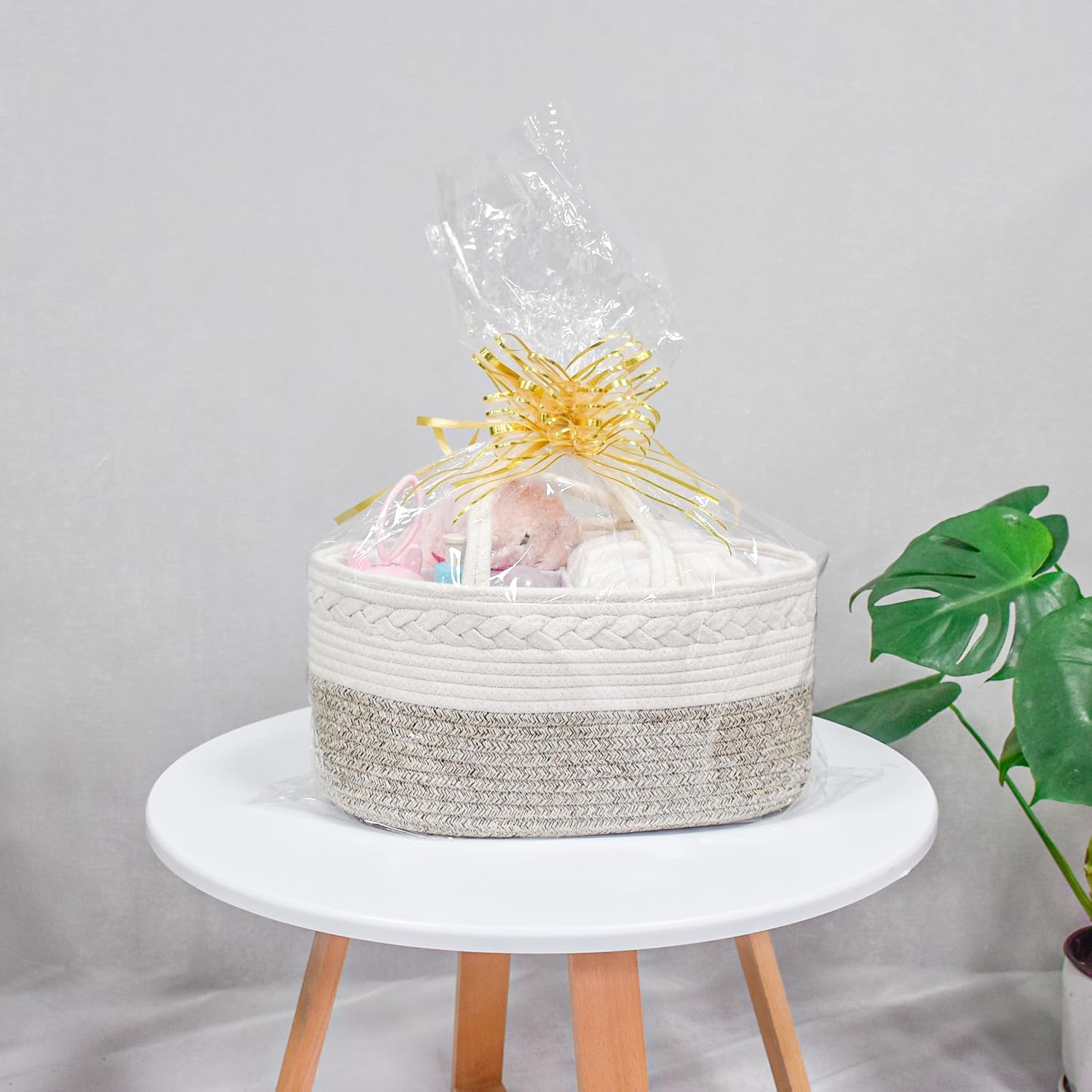 ABenkle Baby Diaper Caddy, Nursery Storage Bin and Car Organizer for Diapers and Baby Wipes, Cotton Rope Diaper Basket Caddy