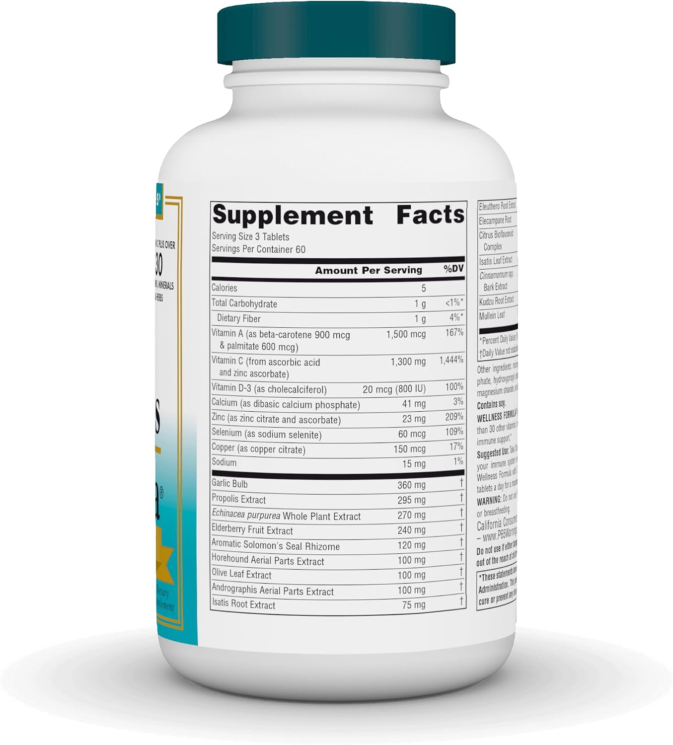 Source Naturals Wellness Formula, Advanced Immune Support* - 180 Tablets | Bio-Aligned Vitamins & Herbal Defense with Vitamin C Plus 30 other Vitamins, Minerals & Herbs for Immune System Support*