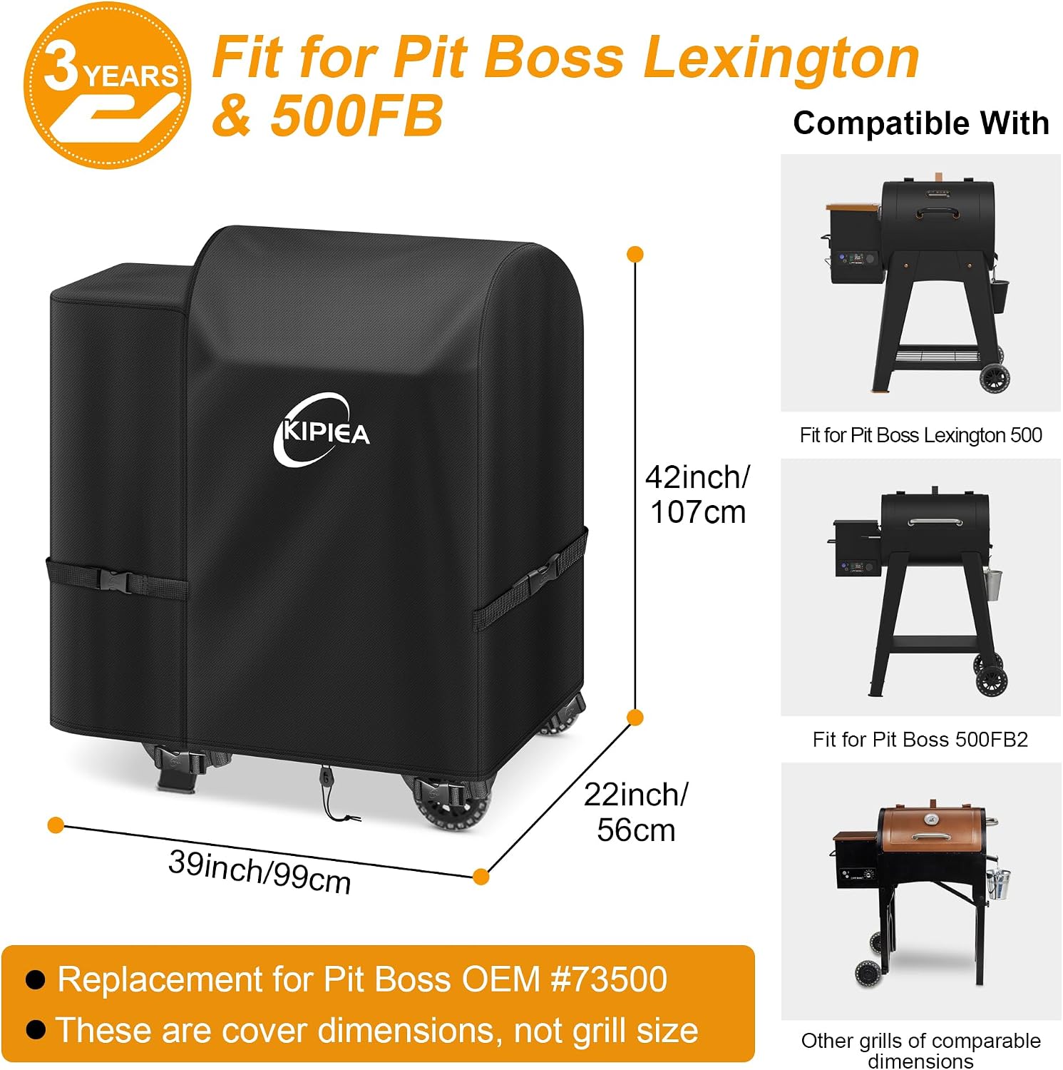 600D Vertical Smoker Cover for Pit Boss 3/4 / 5/7 Series, Waterproof Pellet Grill Cover, 73550, UV Resistant, No Tear, No Fading