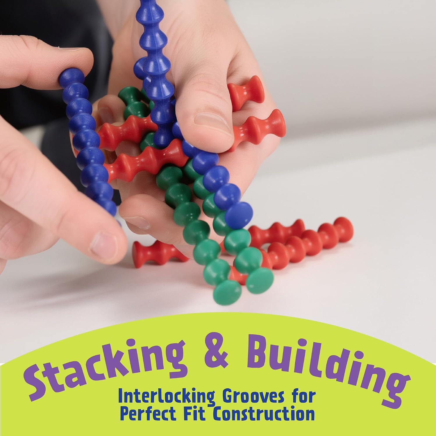 POPULAR PLAYTHINGS Playstix, Starter Set 80 Piece, Building Sticks Kit | for Kids Ages 4 and Up, Construction Stem Building Toy Gift, for Boys & Girls