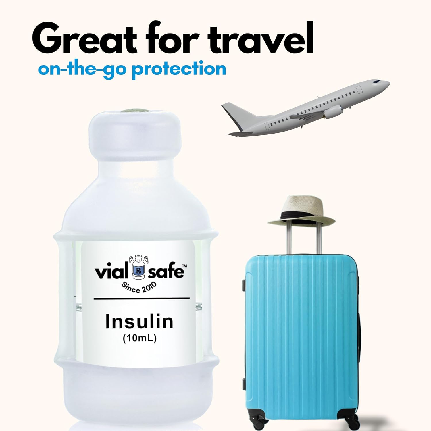 Vial Safe Silicone Insulin Vial Protector Case Cover 2-Pack Clear