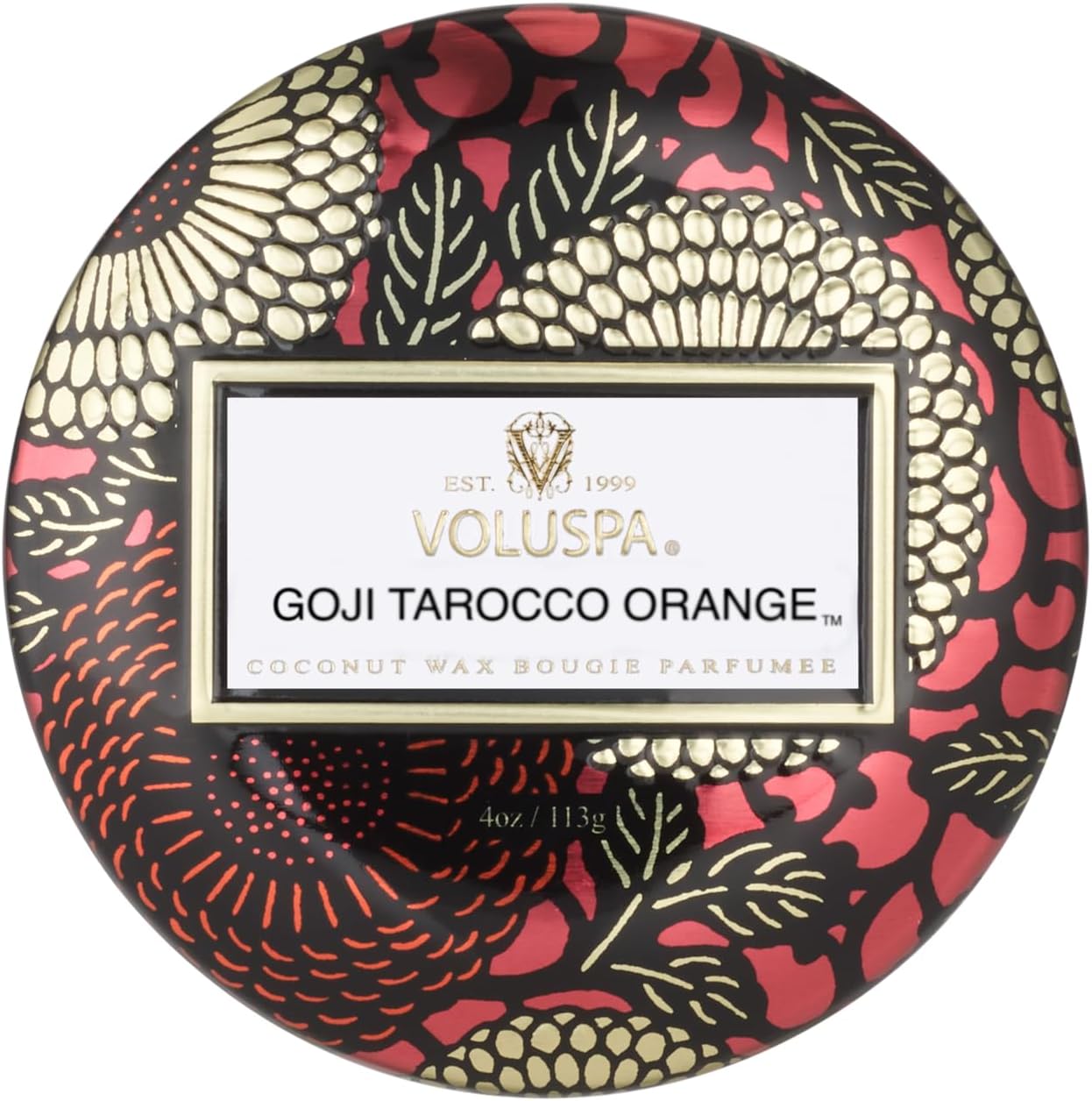 Voluspa Baltic Amber Candle | Mini Tin | 4 Oz. | 25 Hour Burn Time | Coconut Wax for a Cleaner Burn