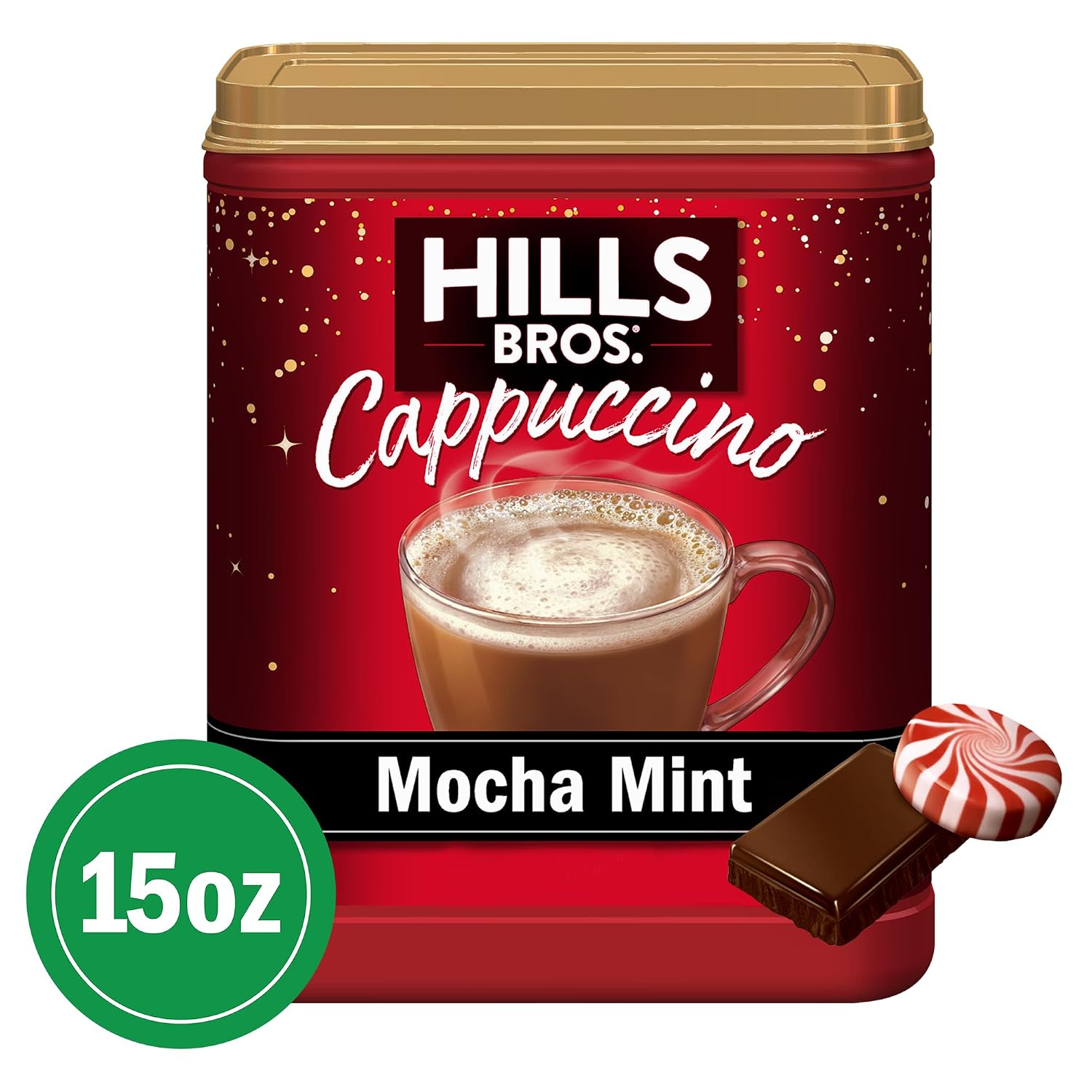 Hills Bros. Cappuccino Mix – Rich, Frothy Coffeehouse-Tasting Instant Drink Mix – Quick and Easy Preparation – Perfect for Hot & Iced Drinks & Creaming Coffee – Double Mocha, 1 Pack of 16oz