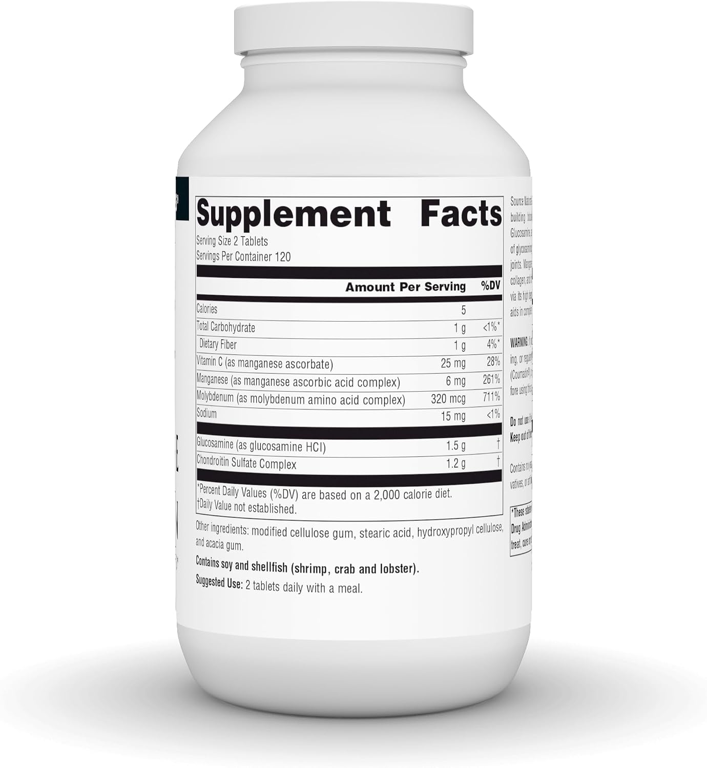 Source Naturals Extra Strength Glucosamine Chondroitin, 120 Tablets | Promotes Healthy Joints*