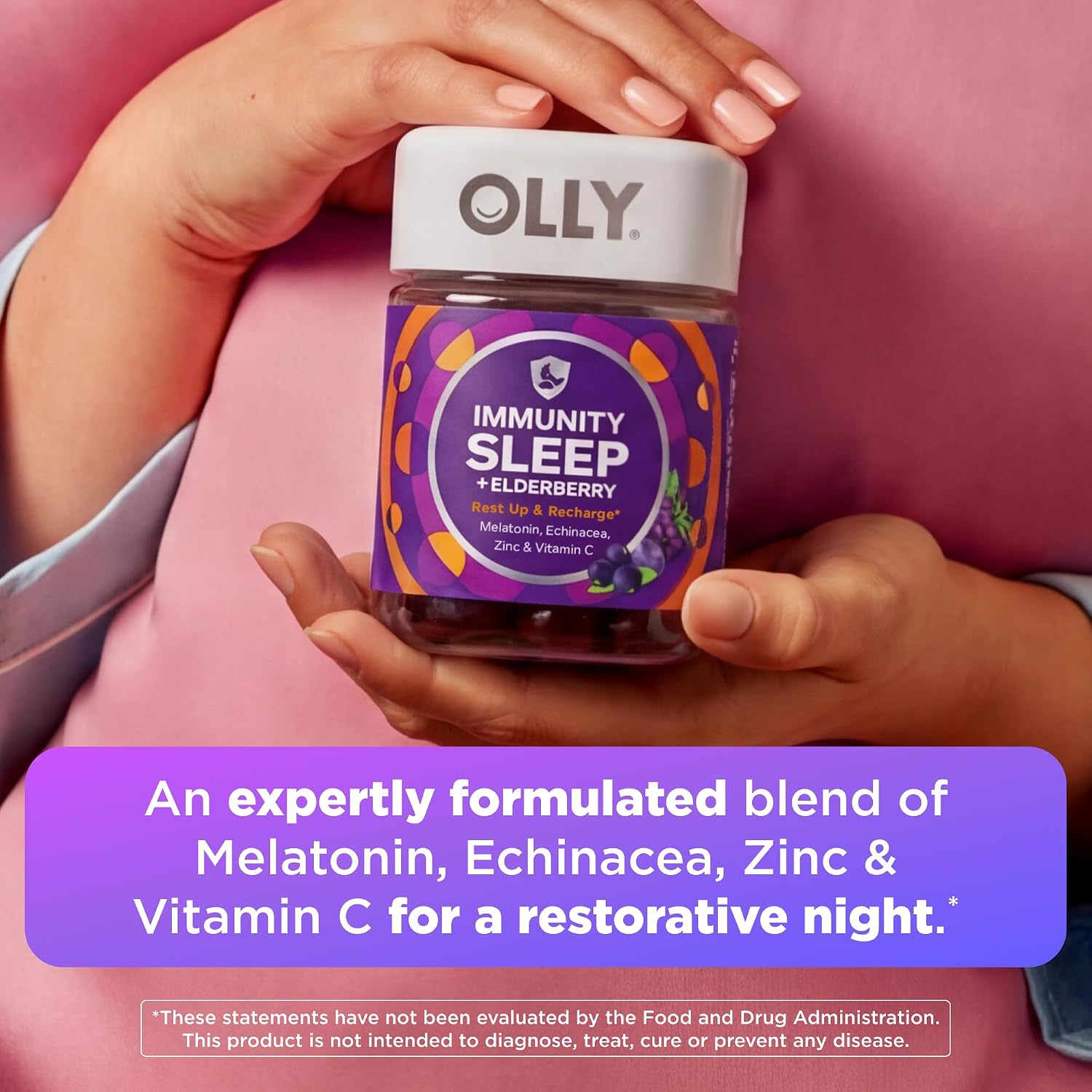 OLLY Immunity Sleep + Elderberry Gummies, Immune & Sleep Support*- 36 Count