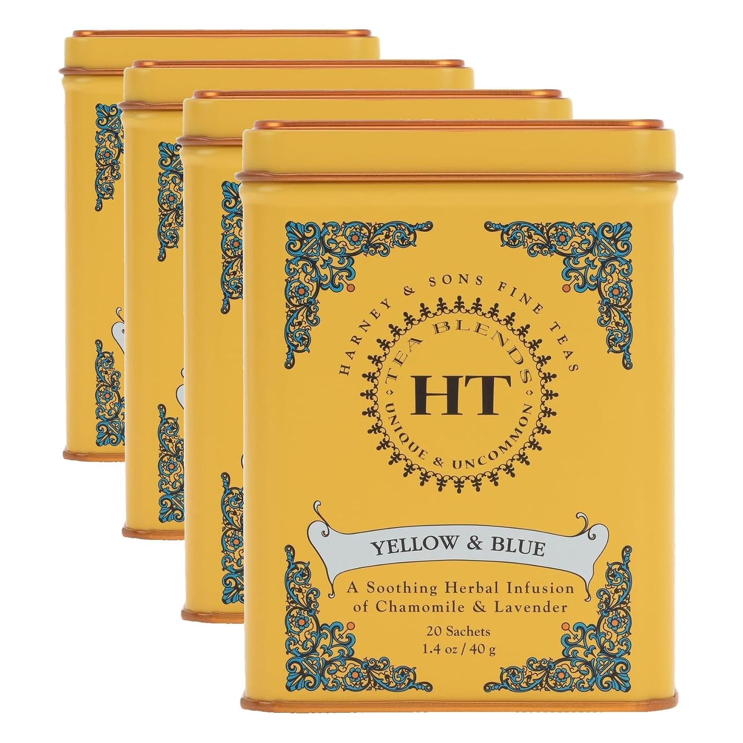 Harney & Sons HT Organic Supreme Green Tea, 20 Sachets, Tea Tin | Organic green tea with 20 sachets in a reusable tea tin. Caffeinated.