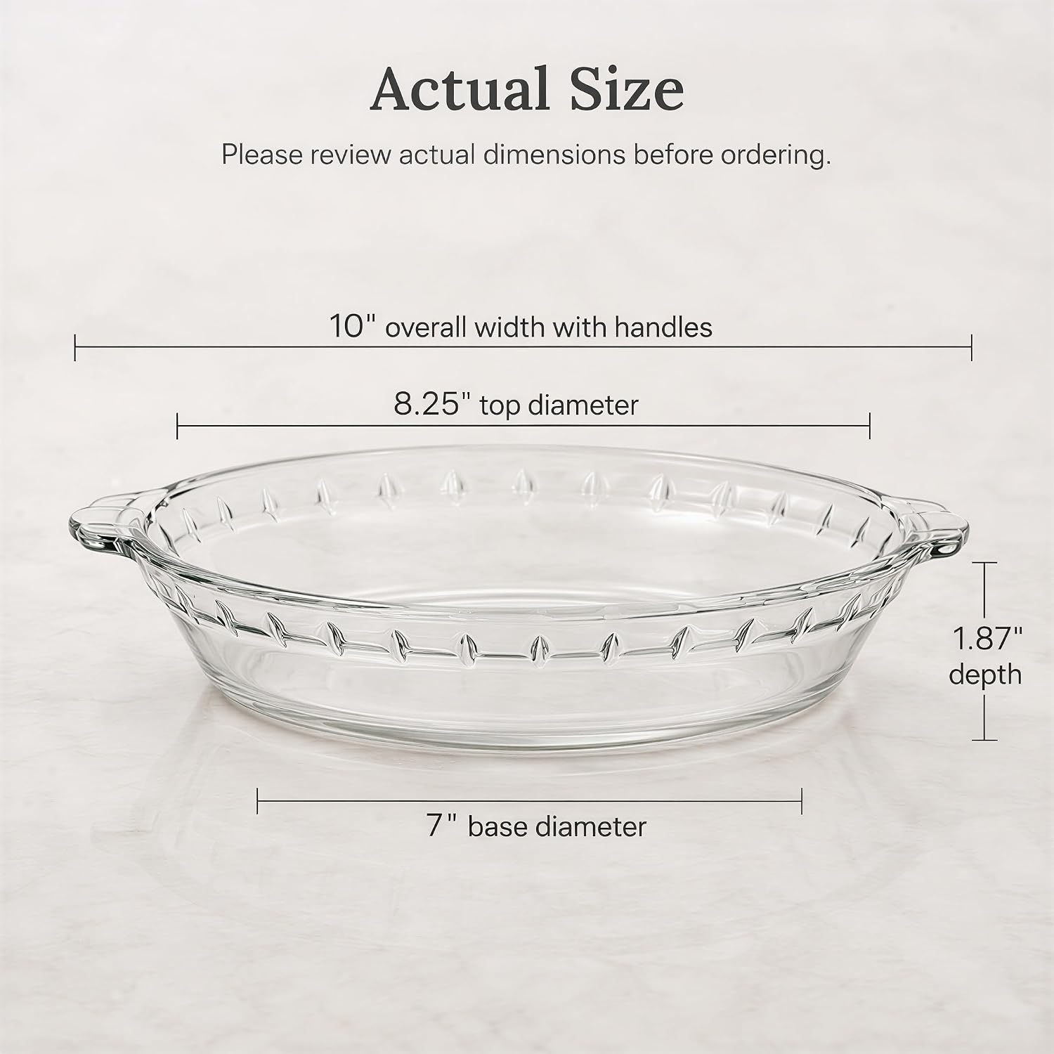 Kingrol 3 Pack Glass Pie Plates with Handles, 9 Inch Pie Baking Dishes
