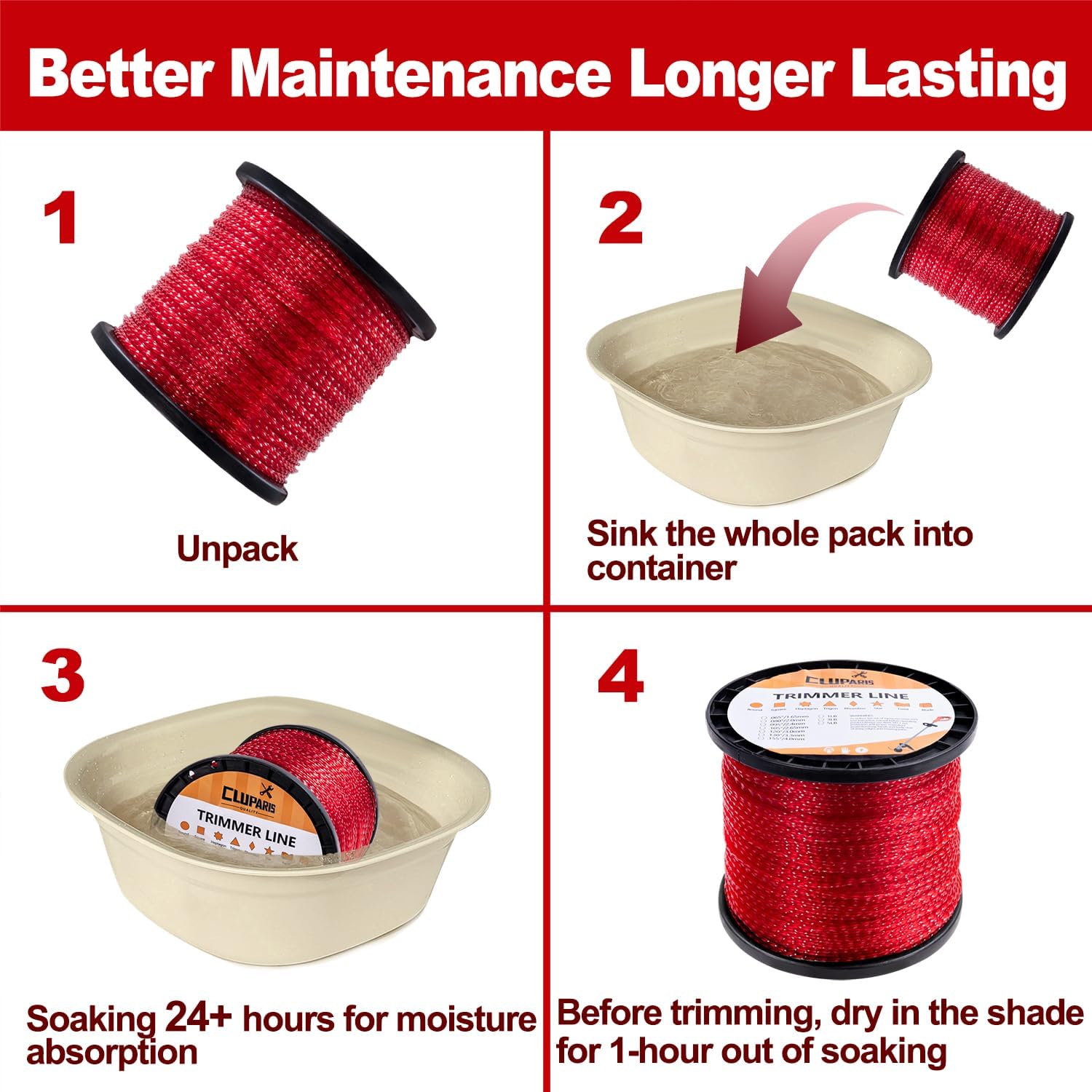 Cluparis 3-Pound String Trimmer Line .095-inch