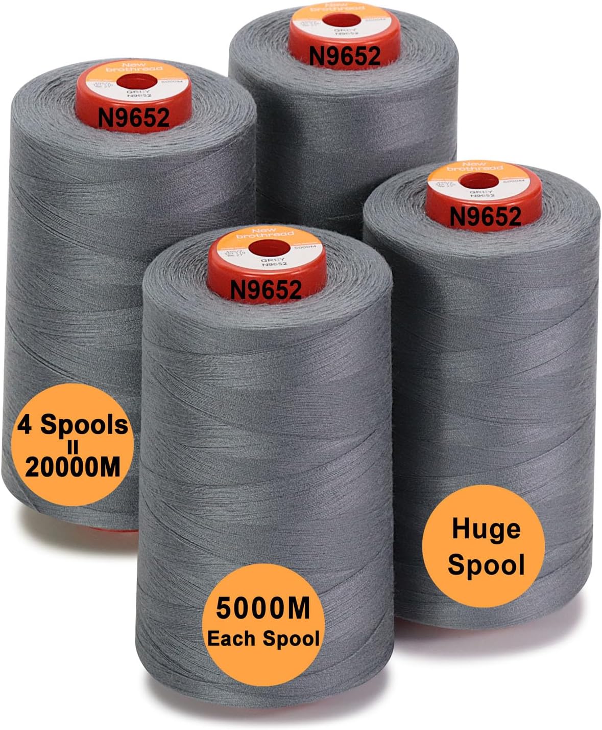 New brothread 4 Large Cones All Purpose Polyester Thread -Cream