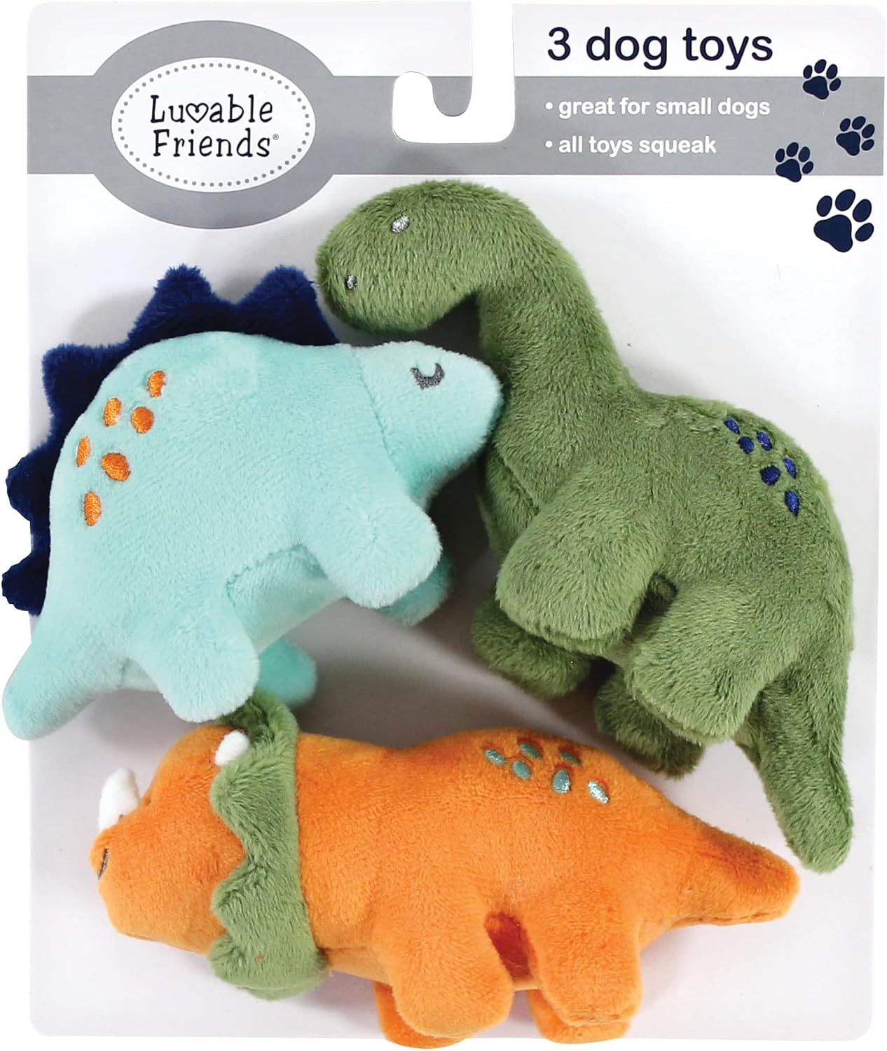 Luvable Friends Unisex Baby Squeaky Plush Dog Toy With Rope